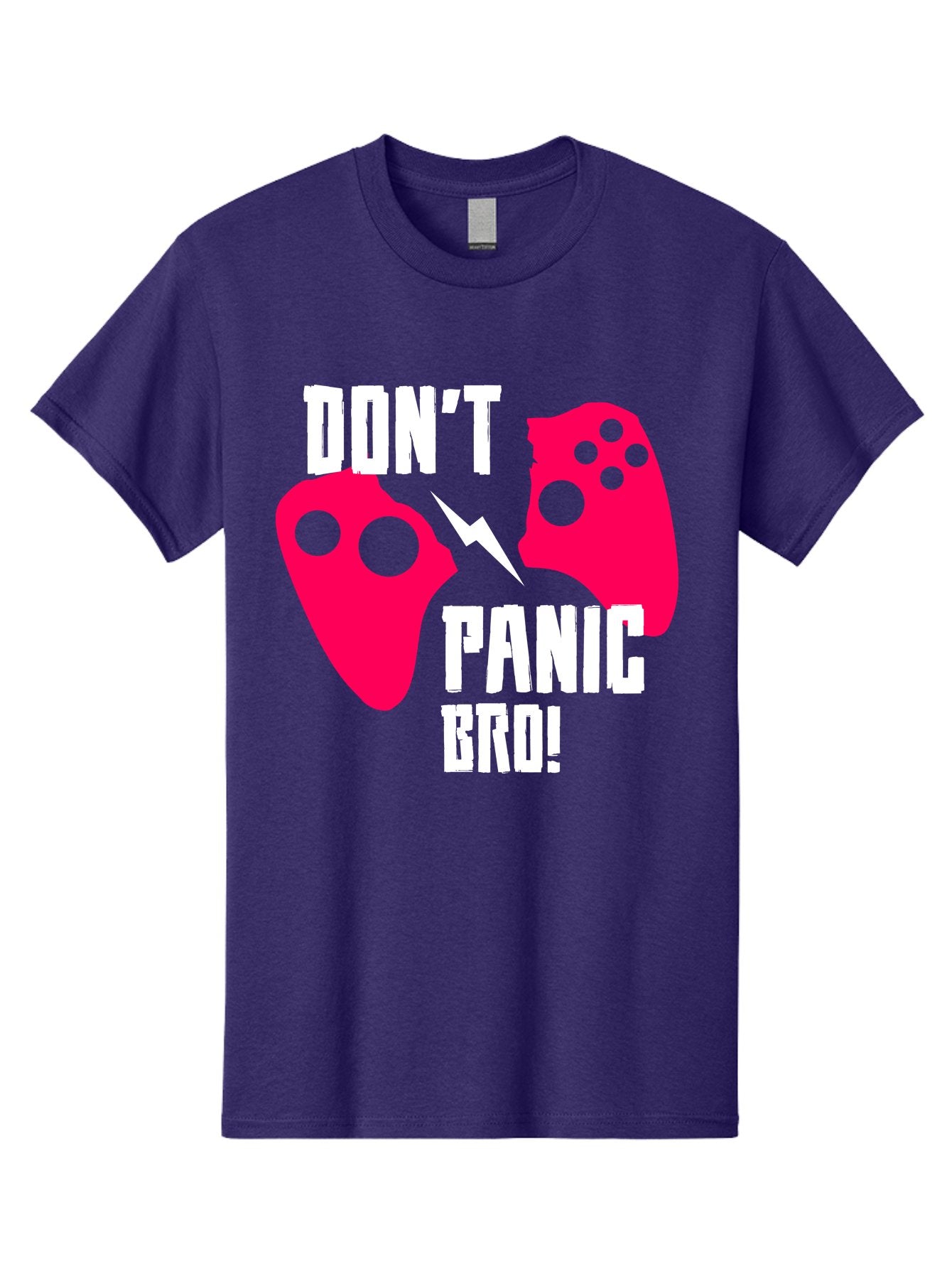 Don-T-Panic-Bro Men'S Graphic Tee, 100% Cotton, Comfortable Casual Summer Wear, Machine Washable, Gaming, Game Controllers, Broken Controller, Don'T Panic, Panic, Bro, Funny Quote, Humorous Meme, Gaming Humor, Gaming Frustration -  Aaa624 14