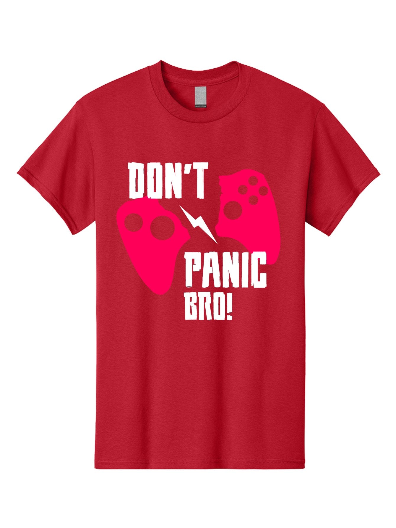 Don-T-Panic-Bro Men'S Graphic Tee, 100% Cotton, Comfortable Casual Summer Wear, Machine Washable, Gaming, Game Controllers, Broken Controller, Don'T Panic, Panic, Bro, Funny Quote, Humorous Meme, Gaming Humor, Gaming Frustration -  Aaa624 7
