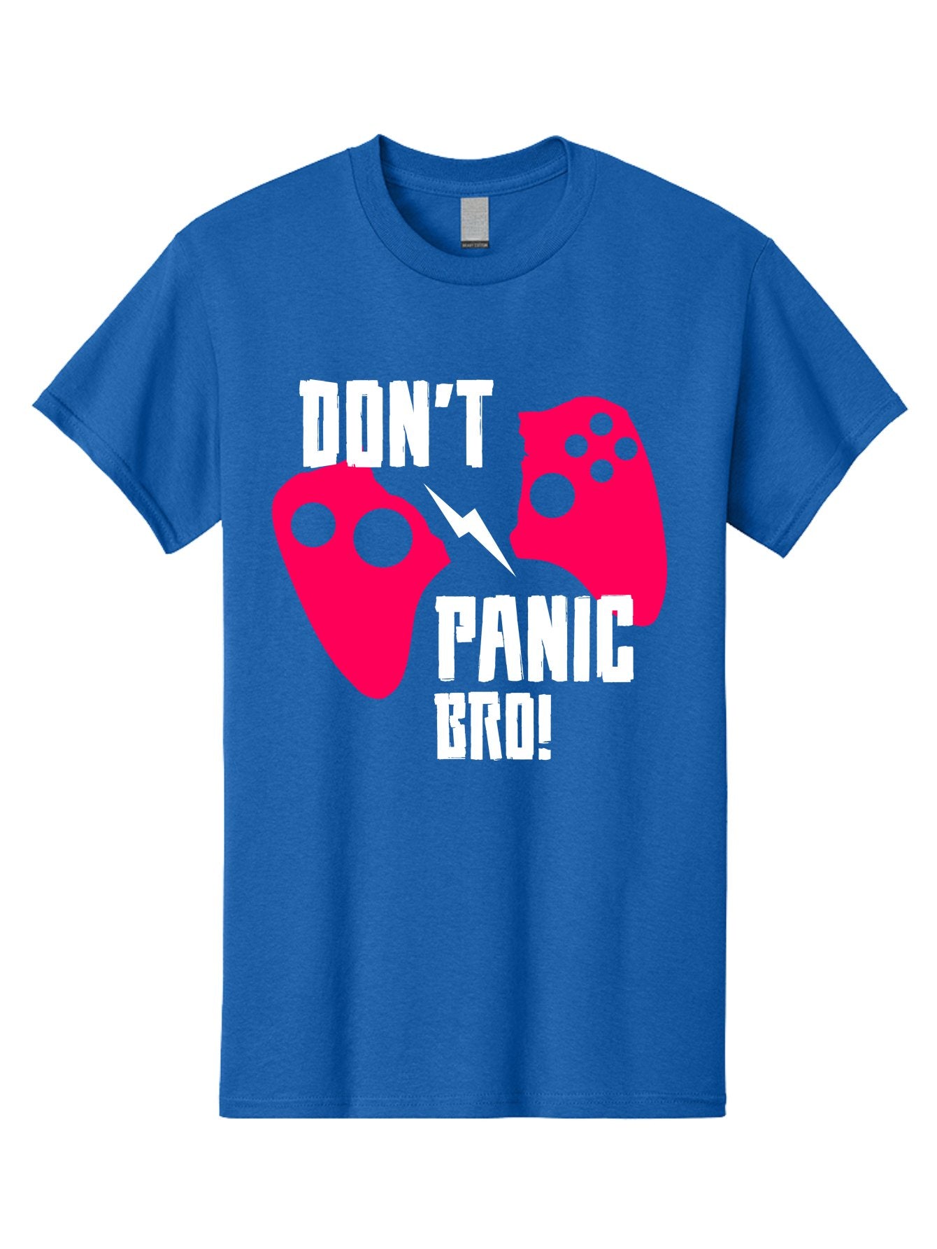 Don-T-Panic-Bro Men'S Graphic Tee, 100% Cotton, Comfortable Casual Summer Wear, Machine Washable, Gaming, Game Controllers, Broken Controller, Don'T Panic, Panic, Bro, Funny Quote, Humorous Meme, Gaming Humor, Gaming Frustration -  Aaa624 10