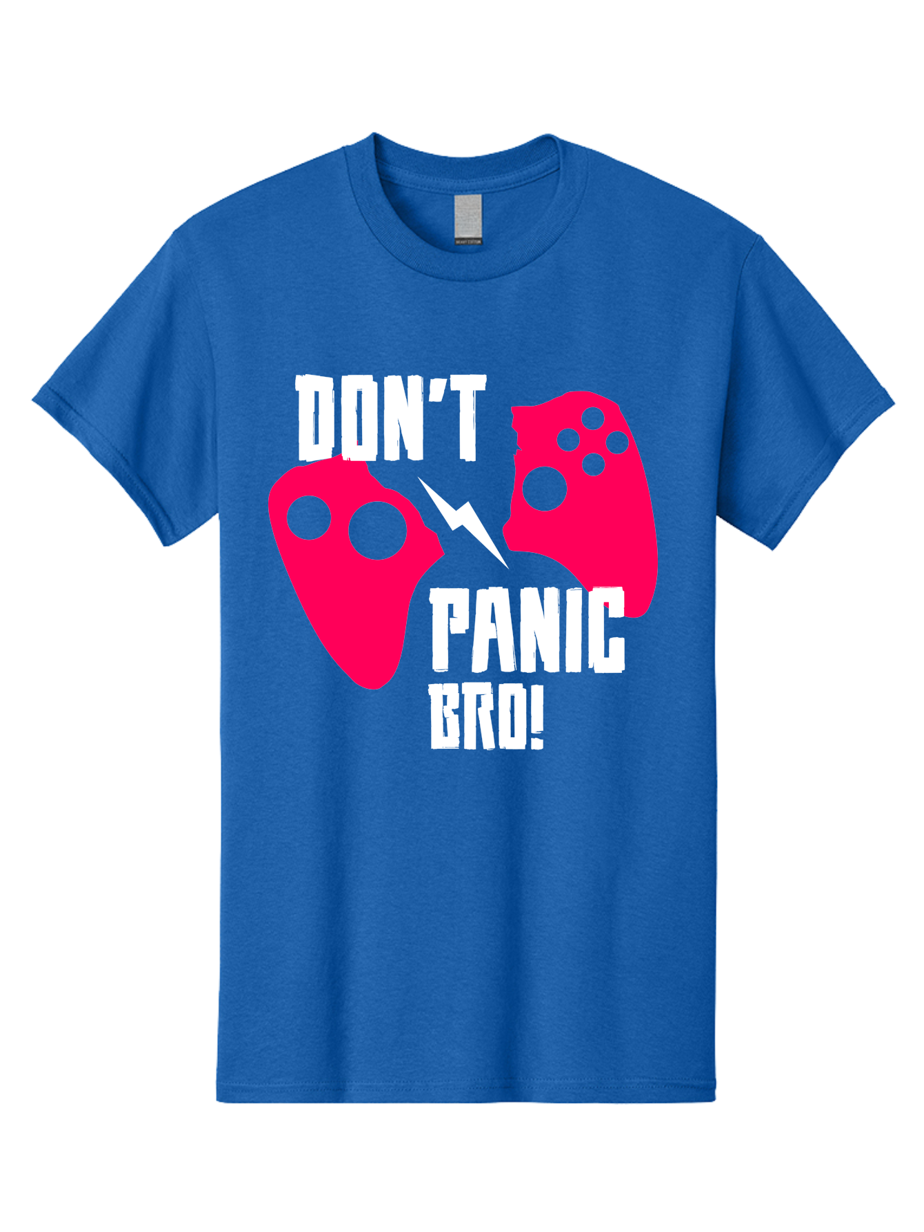 Don-T-Panic-Bro Men'S Graphic Tee, 100% Cotton, Comfortable Casual Summer Wear, Machine Washable, Gaming, Game Controllers, Broken Controller, Don'T Panic, Panic, Bro, Funny Quote, Humorous Meme, Gaming Humor, Gaming Frustration -  Aaa624 25