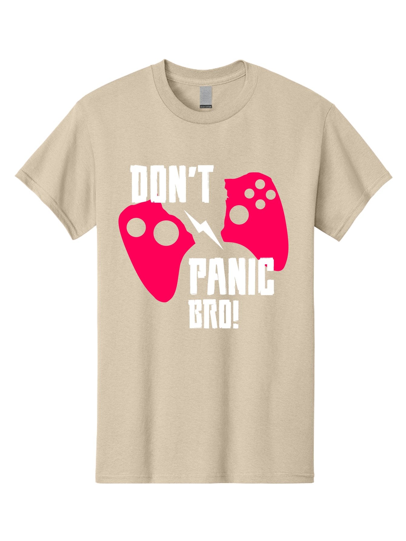 Don-T-Panic-Bro Men'S Graphic Tee, 100% Cotton, Comfortable Casual Summer Wear, Machine Washable, Gaming, Game Controllers, Broken Controller, Don'T Panic, Panic, Bro, Funny Quote, Humorous Meme, Gaming Humor, Gaming Frustration -  Aaa624 3