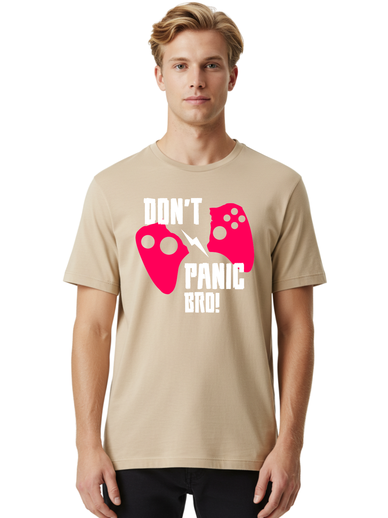 Don-T-Panic-Bro Men'S Graphic Tee, 100% Cotton, Comfortable Casual Summer Wear, Machine Washable, Gaming, Game Controllers, Broken Controller, Don'T Panic, Panic, Bro, Funny Quote, Humorous Meme, Gaming Humor, Gaming Frustration -  Aaa624 28