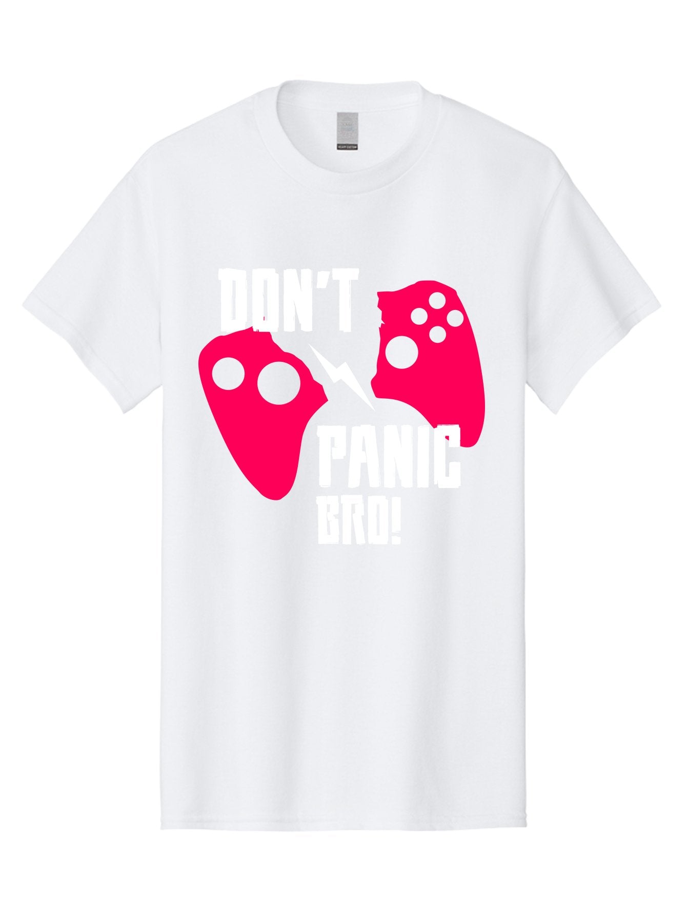 Don-T-Panic-Bro Men'S Graphic Tee, 100% Cotton, Comfortable Casual Summer Wear, Machine Washable, Gaming, Game Controllers, Broken Controller, Don'T Panic, Panic, Bro, Funny Quote, Humorous Meme, Gaming Humor, Gaming Frustration -  Aaa624