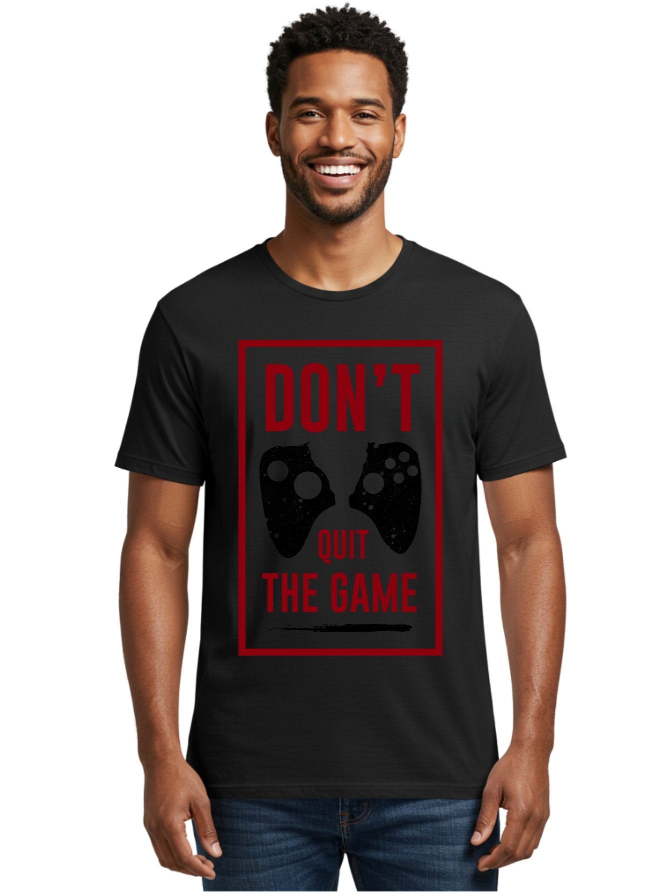 Don-T-Quit-The-Game Men'S Graphic Tee, 100% Cotton, Comfortable Casual Summer Wear, Machine Washable, Gaming Motivational Quote, Don'T Quit The Game, Gaming Controllers, Perseverance, Motivation, Gamers, Inspirational Quotes, Video Game -  Aaa625 17