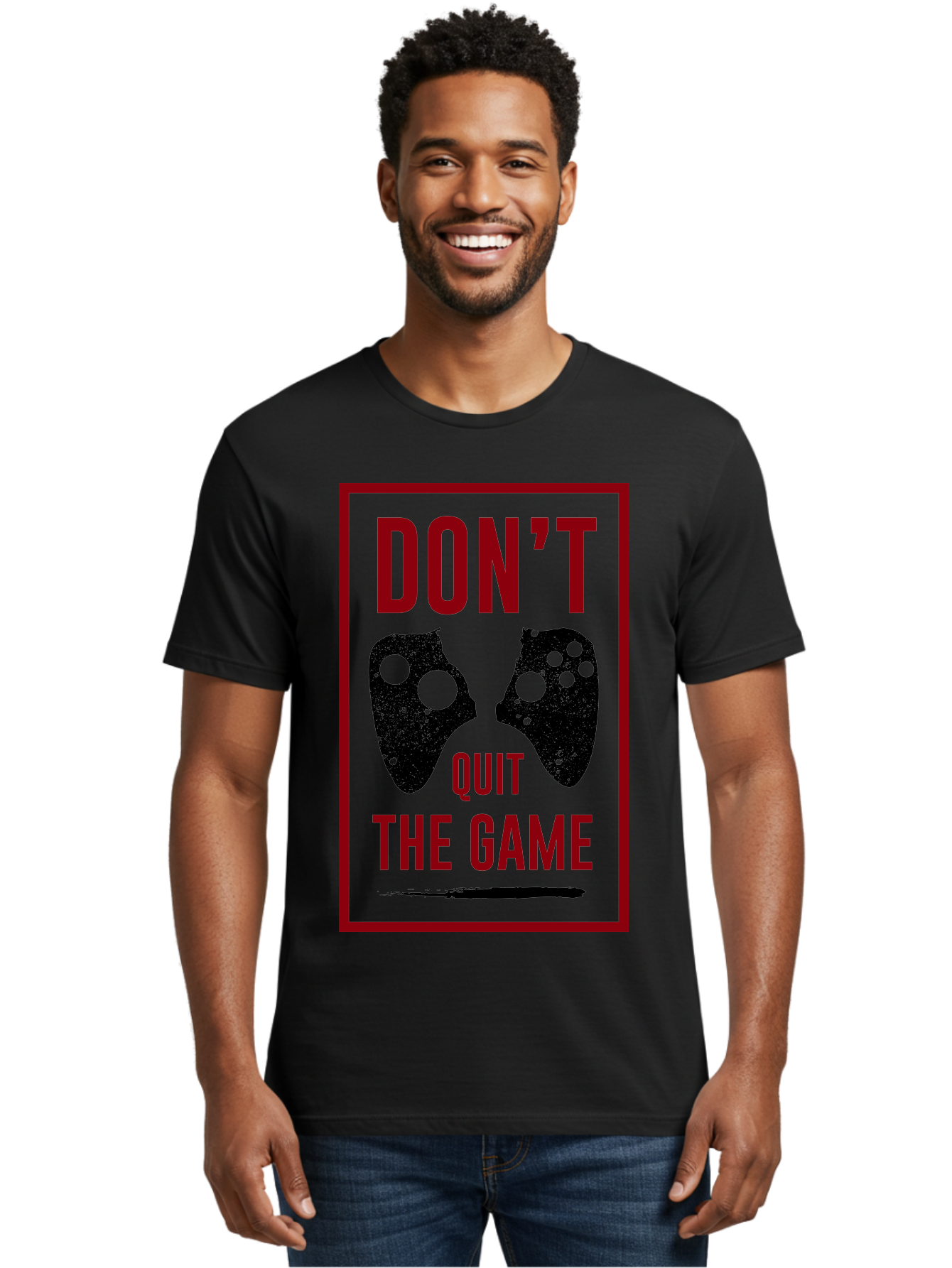 Don-T-Quit-The-Game Men'S Graphic Tee, 100% Cotton, Comfortable Casual Summer Wear, Machine Washable, Gaming Motivational Quote, Don'T Quit The Game, Gaming Controllers, Perseverance, Motivation, Gamers, Inspirational Quotes, Video Game -  Aaa625 6