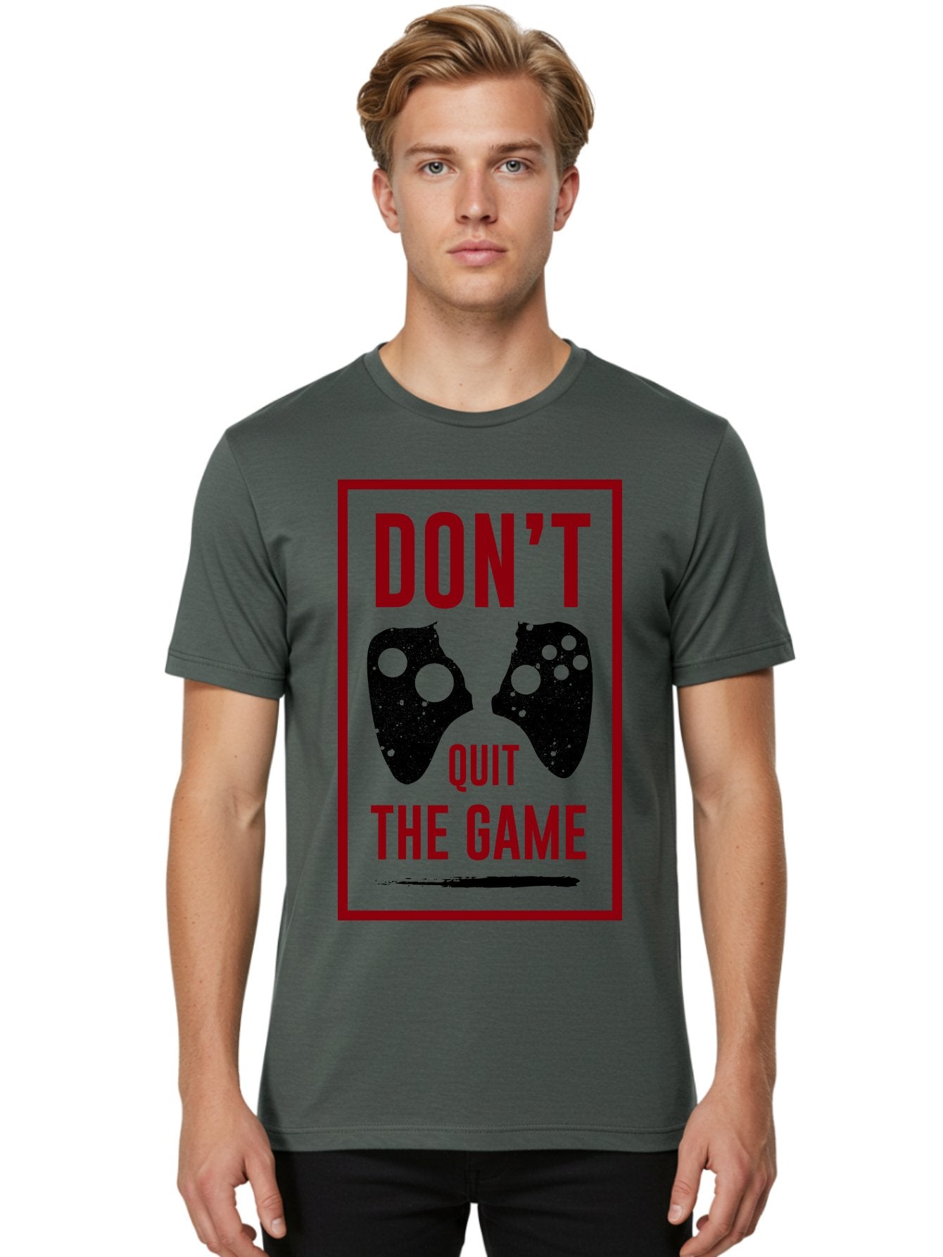 Don-T-Quit-The-Game Men'S Graphic Tee, 100% Cotton, Comfortable Casual Summer Wear, Machine Washable, Gaming Motivational Quote, Don'T Quit The Game, Gaming Controllers, Perseverance, Motivation, Gamers, Inspirational Quotes, Video Game -  Aaa625 26