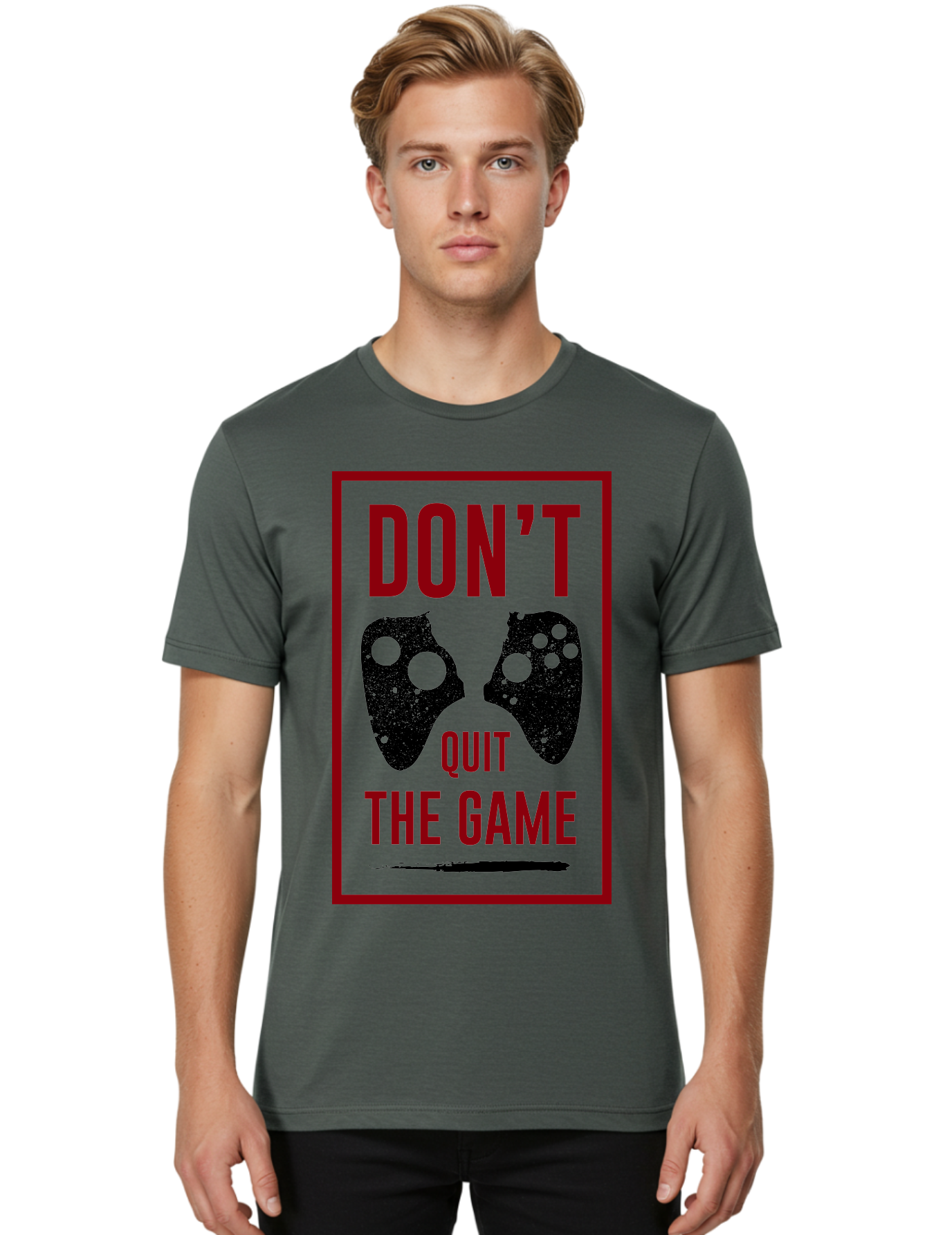 Don-T-Quit-The-Game Men'S Graphic Tee, 100% Cotton, Comfortable Casual Summer Wear, Machine Washable, Gaming Motivational Quote, Don'T Quit The Game, Gaming Controllers, Perseverance, Motivation, Gamers, Inspirational Quotes, Video Game -  Aaa625 4