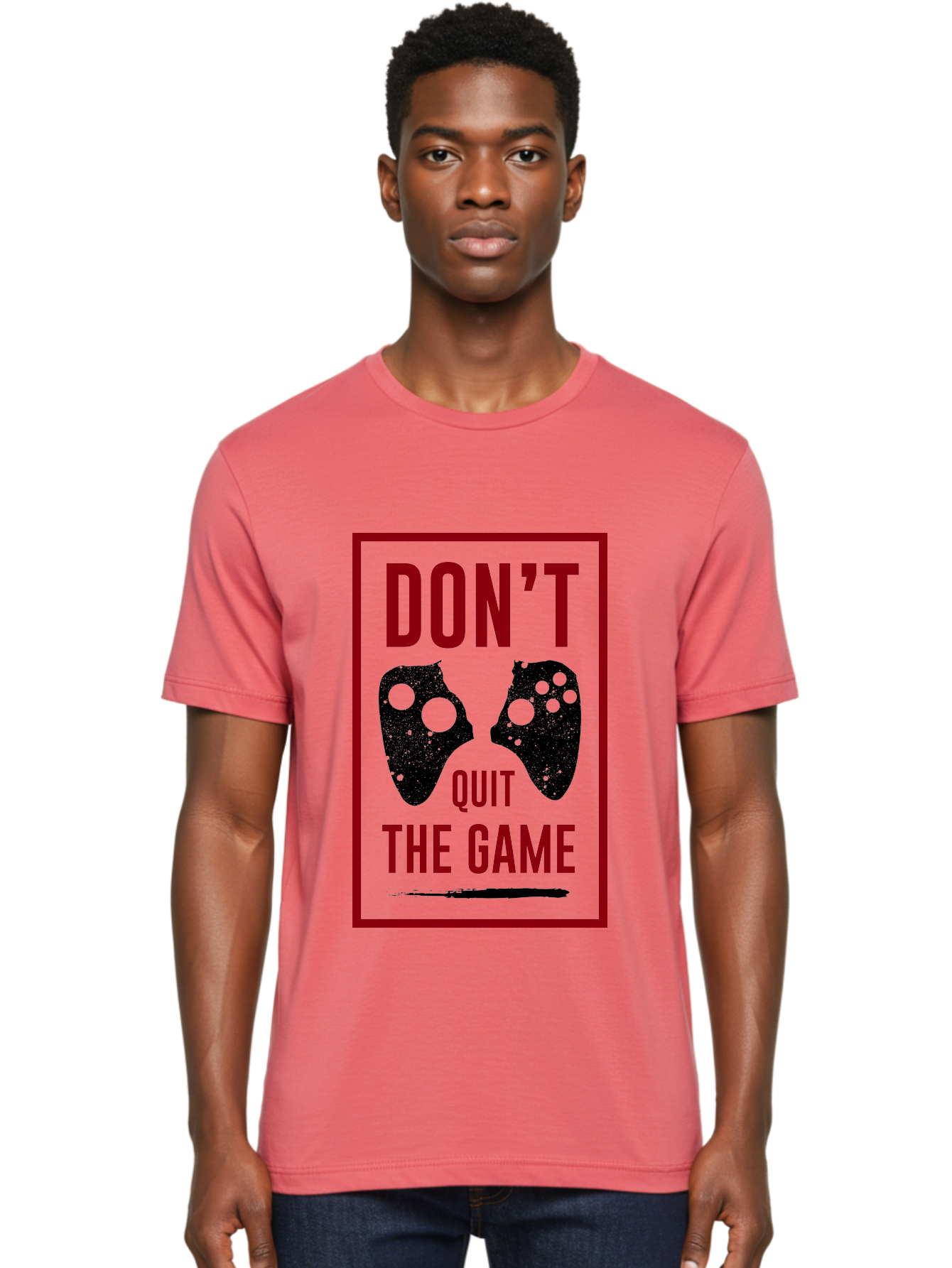 Don-T-Quit-The-Game Men'S Graphic Tee, 100% Cotton, Comfortable Casual Summer Wear, Machine Washable, Gaming Motivational Quote, Don'T Quit The Game, Gaming Controllers, Perseverance, Motivation, Gamers, Inspirational Quotes, Video Game -  Aaa625 26