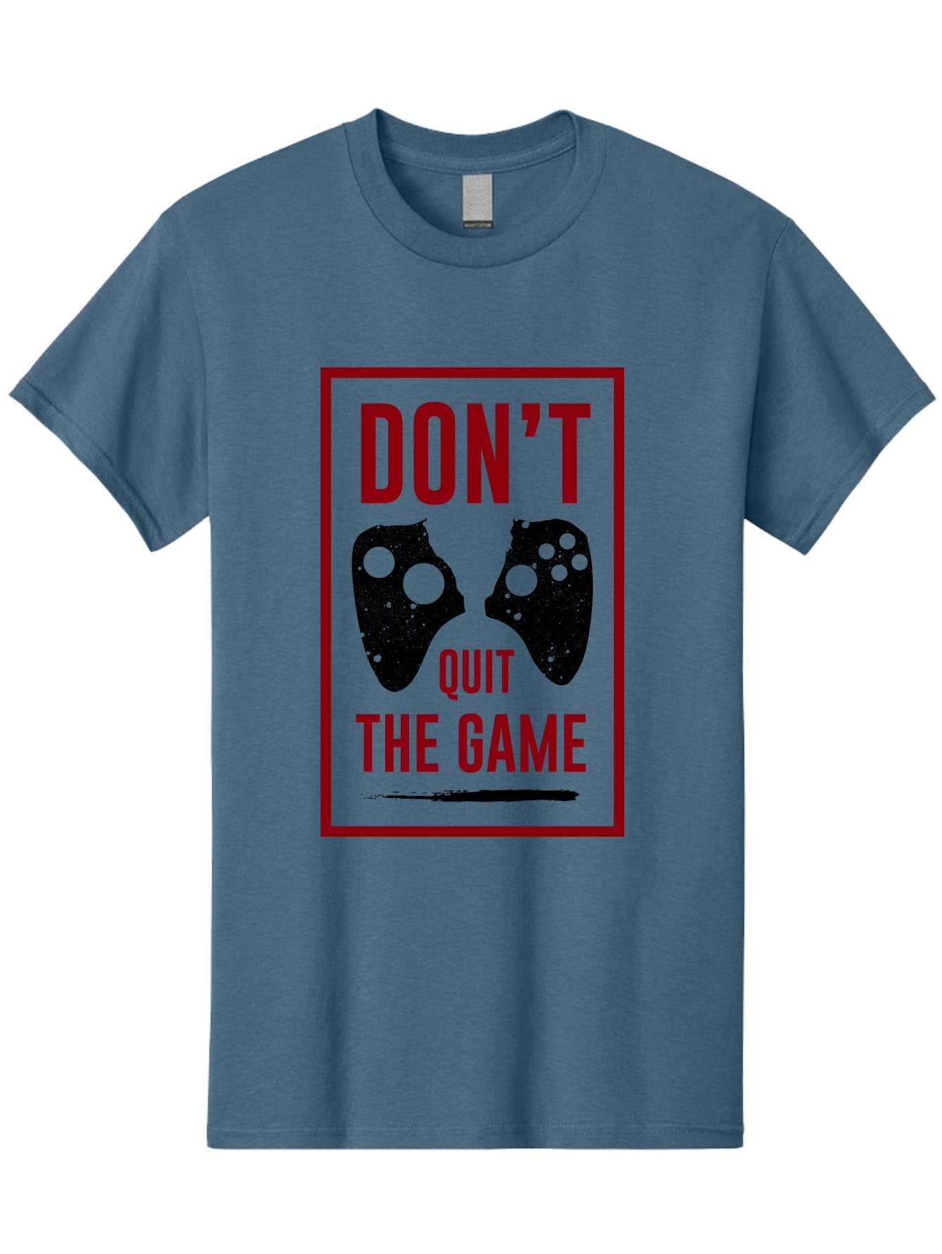 Don-T-Quit-The-Game Men'S Graphic Tee, 100% Cotton, Comfortable Casual Summer Wear, Machine Washable, Gaming Motivational Quote, Don'T Quit The Game, Gaming Controllers, Perseverance, Motivation, Gamers, Inspirational Quotes, Video Game -  Aaa625