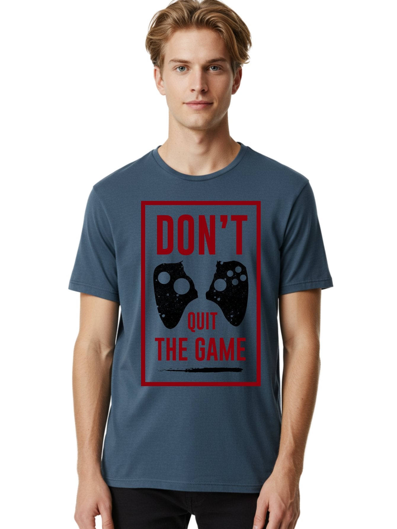 Don-T-Quit-The-Game Men'S Graphic Tee, 100% Cotton, Comfortable Casual Summer Wear, Machine Washable, Gaming Motivational Quote, Don'T Quit The Game, Gaming Controllers, Perseverance, Motivation, Gamers, Inspirational Quotes, Video Game -  Aaa625 19
