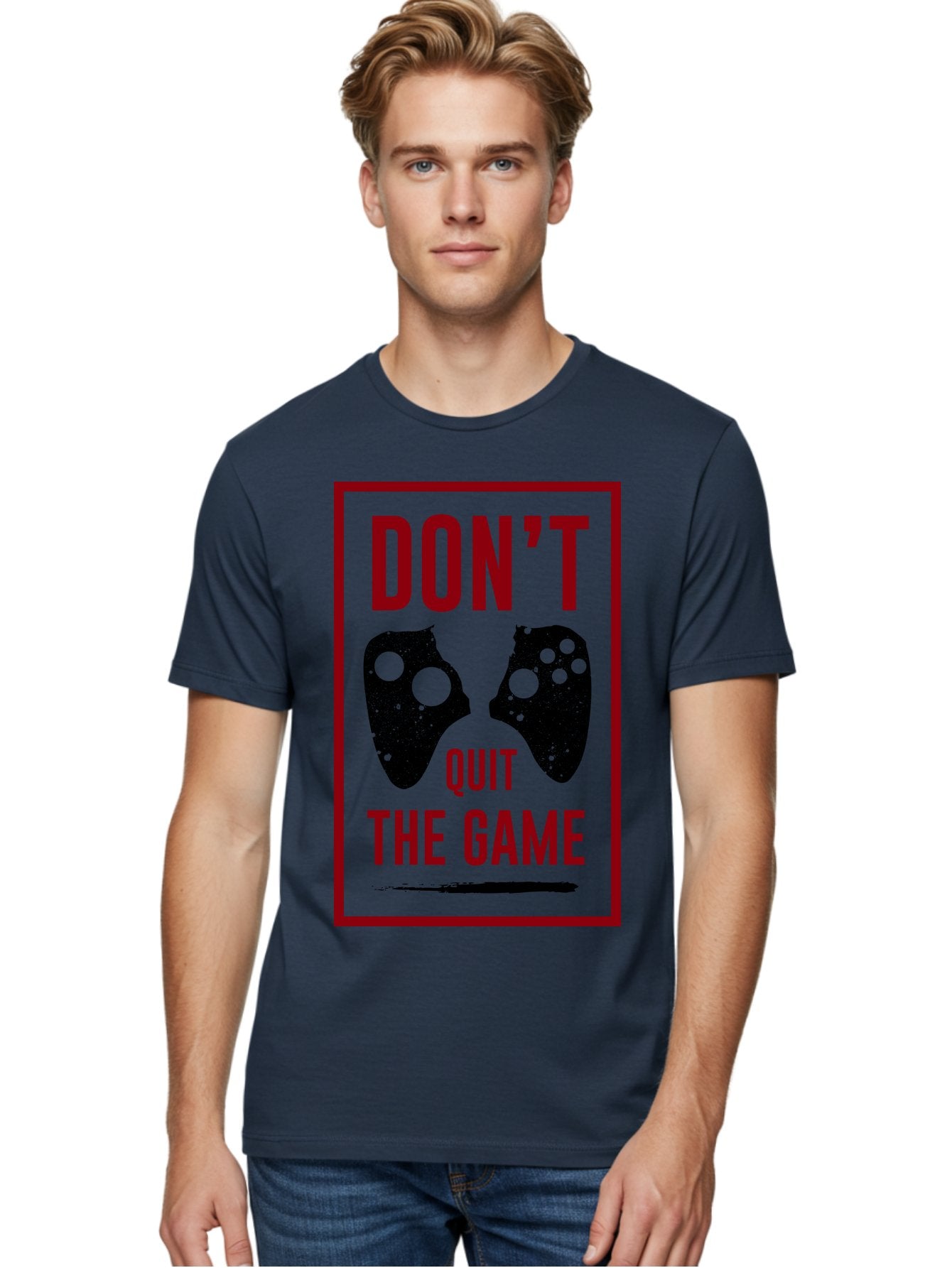 Don-T-Quit-The-Game Men'S Graphic Tee, 100% Cotton, Comfortable Casual Summer Wear, Machine Washable, Gaming Motivational Quote, Don'T Quit The Game, Gaming Controllers, Perseverance, Motivation, Gamers, Inspirational Quotes, Video Game -  Aaa625 22
