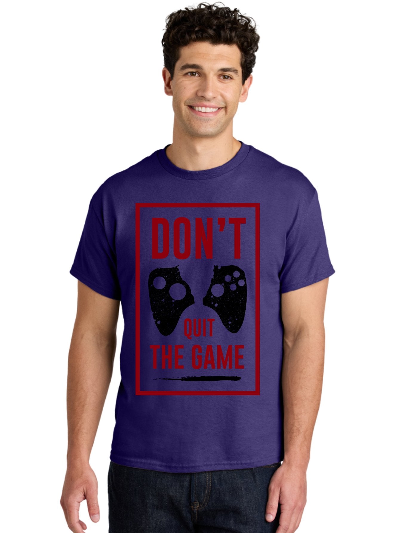 Don-T-Quit-The-Game Men'S Graphic Tee, 100% Cotton, Comfortable Casual Summer Wear, Machine Washable, Gaming Motivational Quote, Don'T Quit The Game, Gaming Controllers, Perseverance, Motivation, Gamers, Inspirational Quotes, Video Game -  Aaa625 28