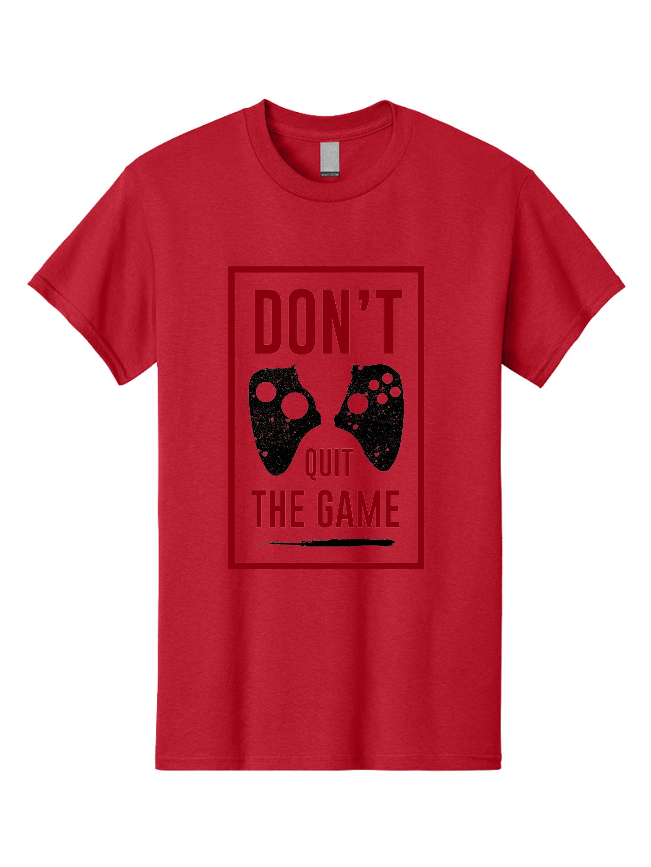 Don-T-Quit-The-Game Men'S Graphic Tee, 100% Cotton, Comfortable Casual Summer Wear, Machine Washable, Gaming Motivational Quote, Don'T Quit The Game, Gaming Controllers, Perseverance, Motivation, Gamers, Inspirational Quotes, Video Game -  Aaa625