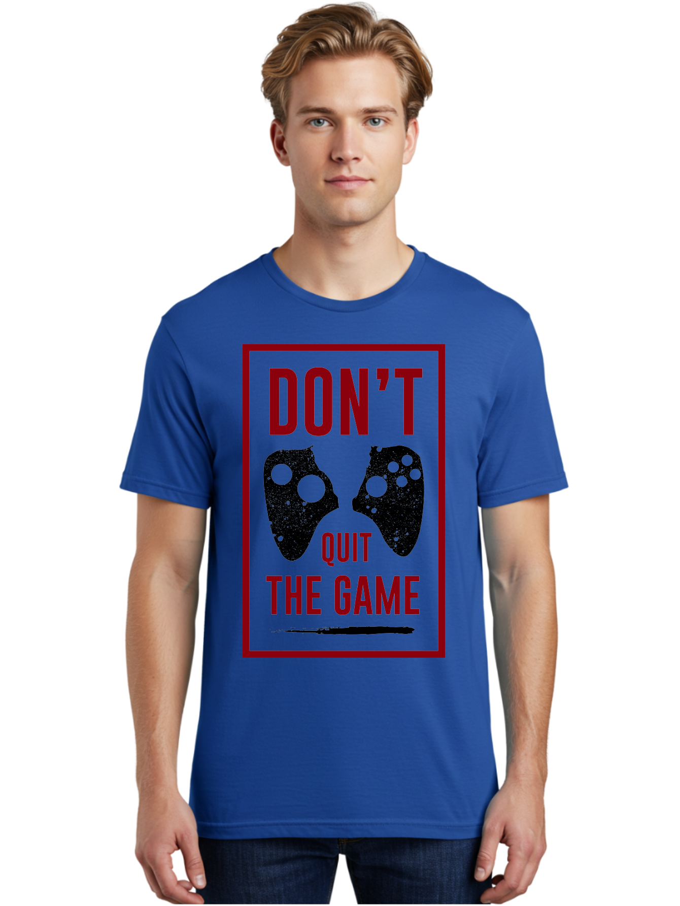Don-T-Quit-The-Game Men'S Graphic Tee, 100% Cotton, Comfortable Casual Summer Wear, Machine Washable, Gaming Motivational Quote, Don'T Quit The Game, Gaming Controllers, Perseverance, Motivation, Gamers, Inspirational Quotes, Video Game -  Aaa625 12