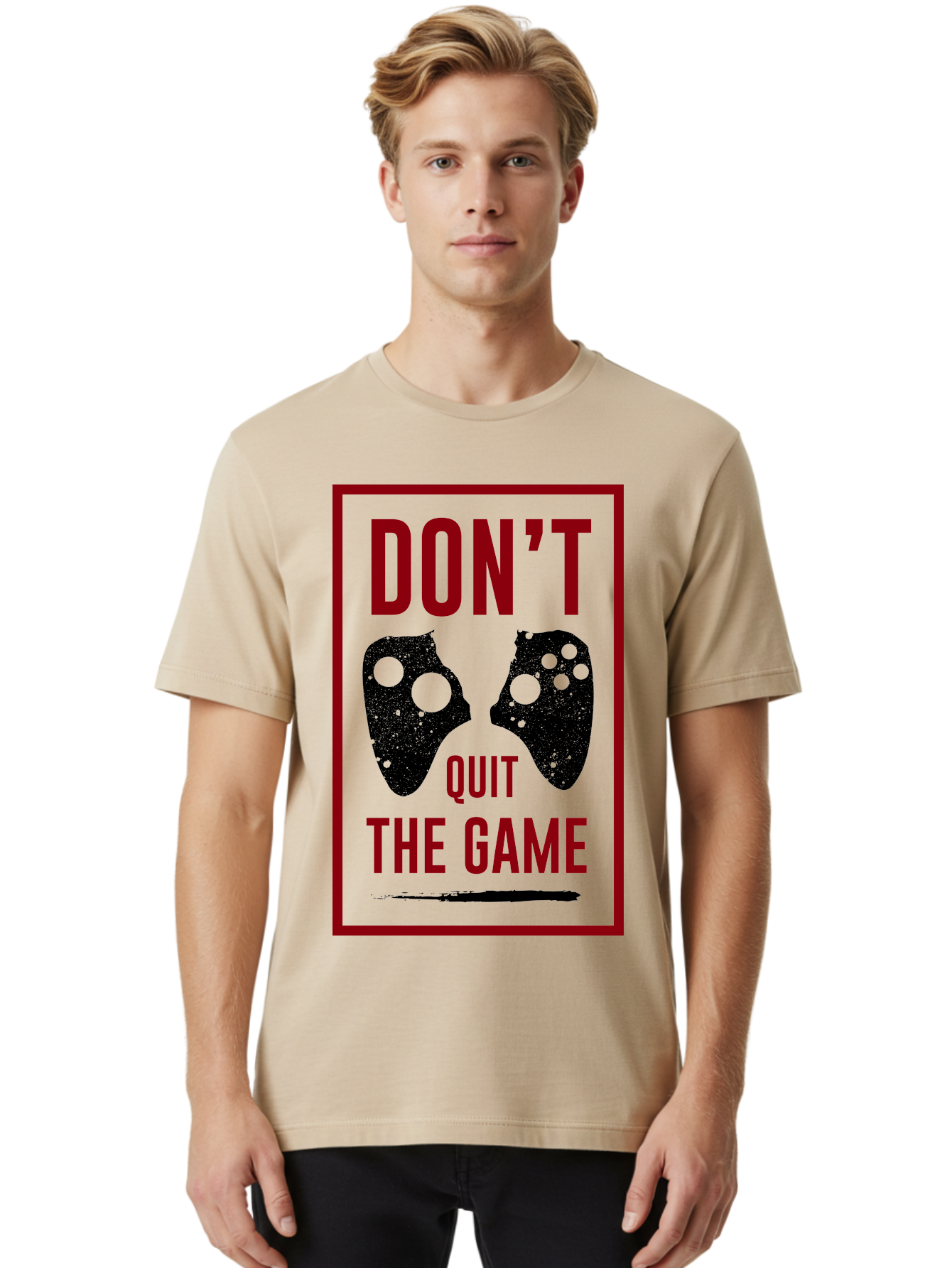 Don-T-Quit-The-Game Men'S Graphic Tee, 100% Cotton, Comfortable Casual Summer Wear, Machine Washable, Gaming Motivational Quote, Don'T Quit The Game, Gaming Controllers, Perseverance, Motivation, Gamers, Inspirational Quotes, Video Game -  Aaa625 30