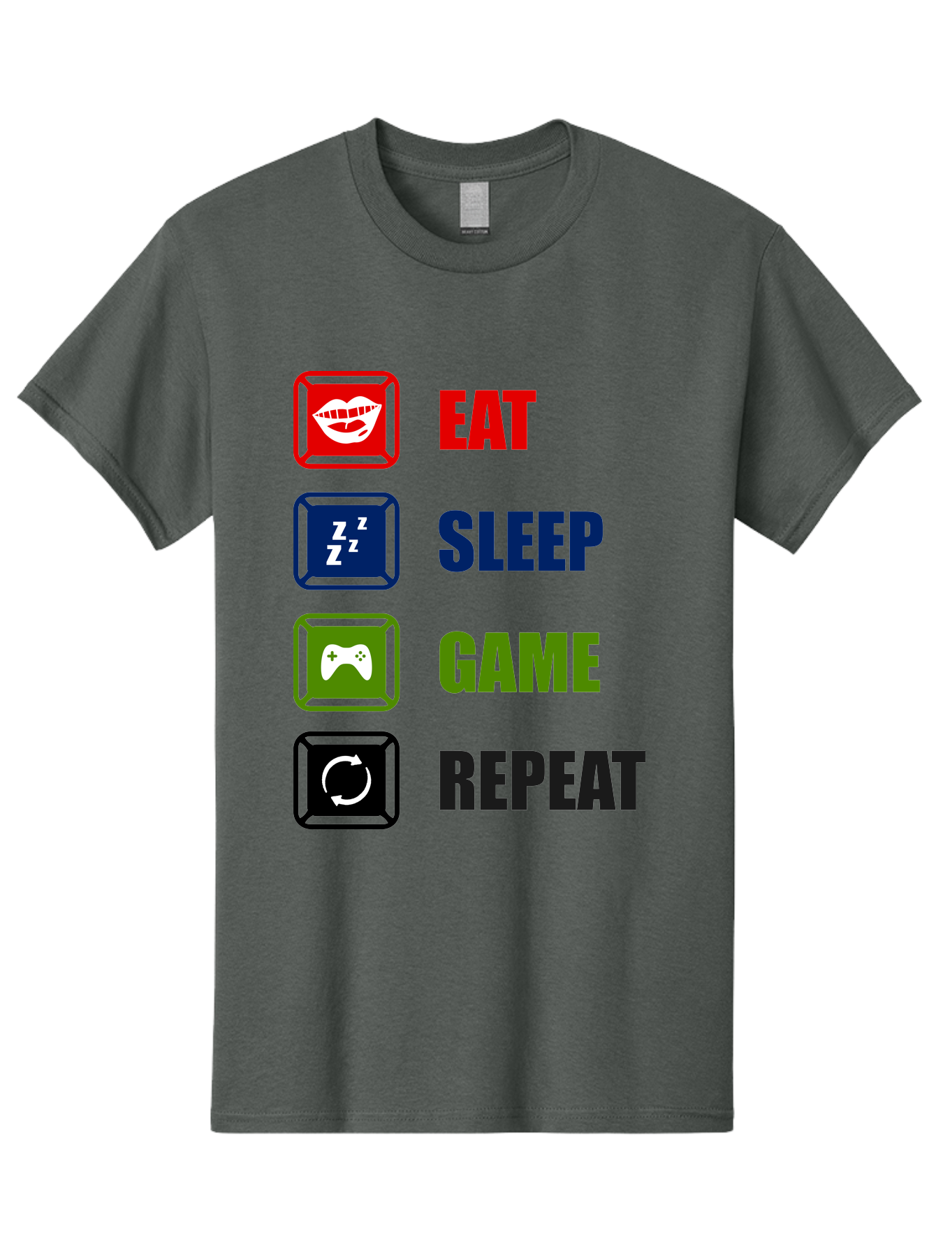 Eat-Sleep-Game-Repeat Men'S Graphic Tee, 100% Cotton, Comfortable Casual Summer Wear, Machine Washable, Gamer Lifestyle, Video Game Culture, Gaming Habits, Eat, Sleep, Game, Repeat, Gaming Community, Gamer Life -  Aaa626 3