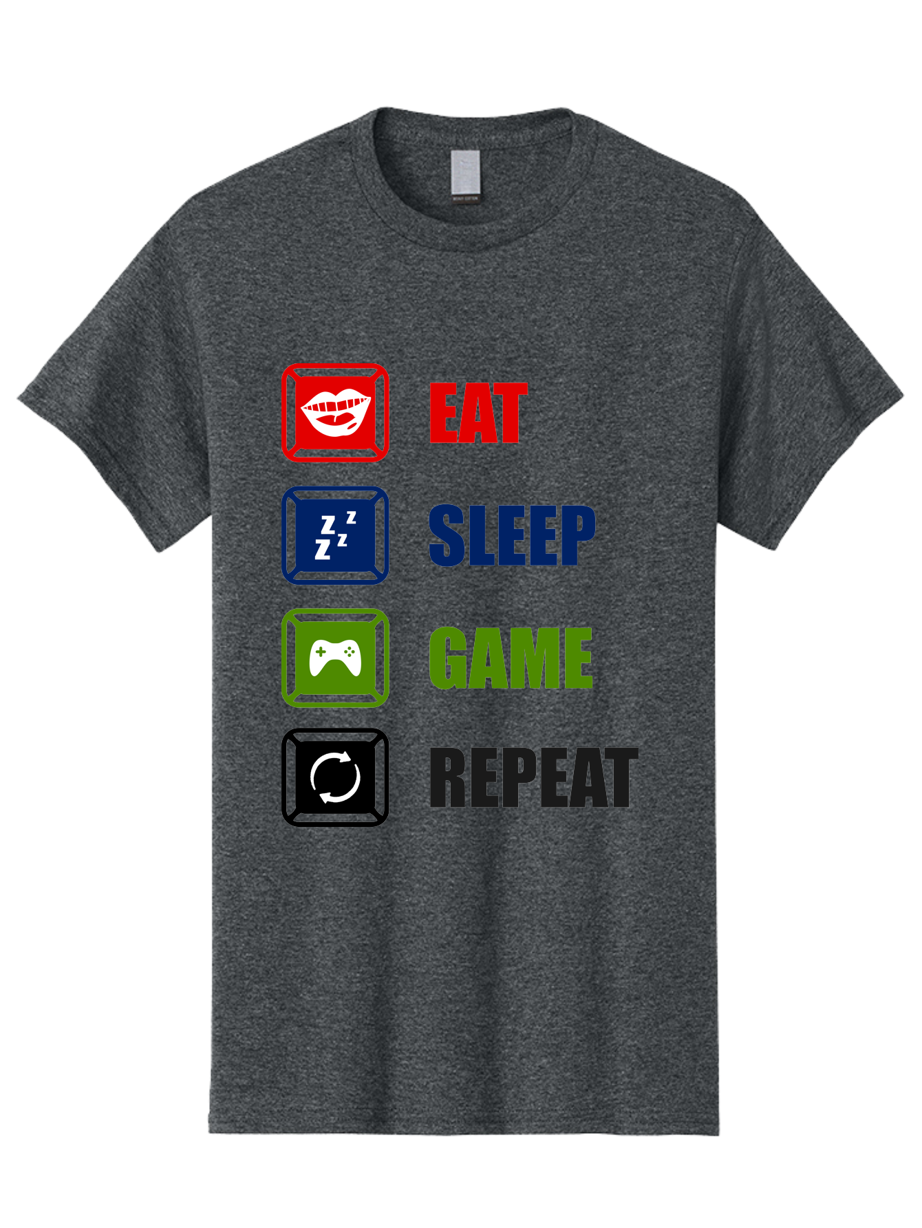 Eat-Sleep-Game-Repeat Men'S Graphic Tee, 100% Cotton, Comfortable Casual Summer Wear, Machine Washable, Gamer Lifestyle, Video Game Culture, Gaming Habits, Eat, Sleep, Game, Repeat, Gaming Community, Gamer Life -  Aaa626 7