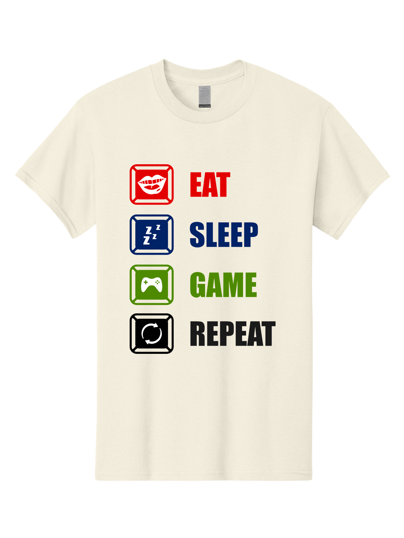 Eat-Sleep-Game-Repeat Men'S Graphic Tee, 100% Cotton, Comfortable Casual Summer Wear, Machine Washable, Gamer Lifestyle, Video Game Culture, Gaming Habits, Eat, Sleep, Game, Repeat, Gaming Community, Gamer Life -  Aaa626 17
