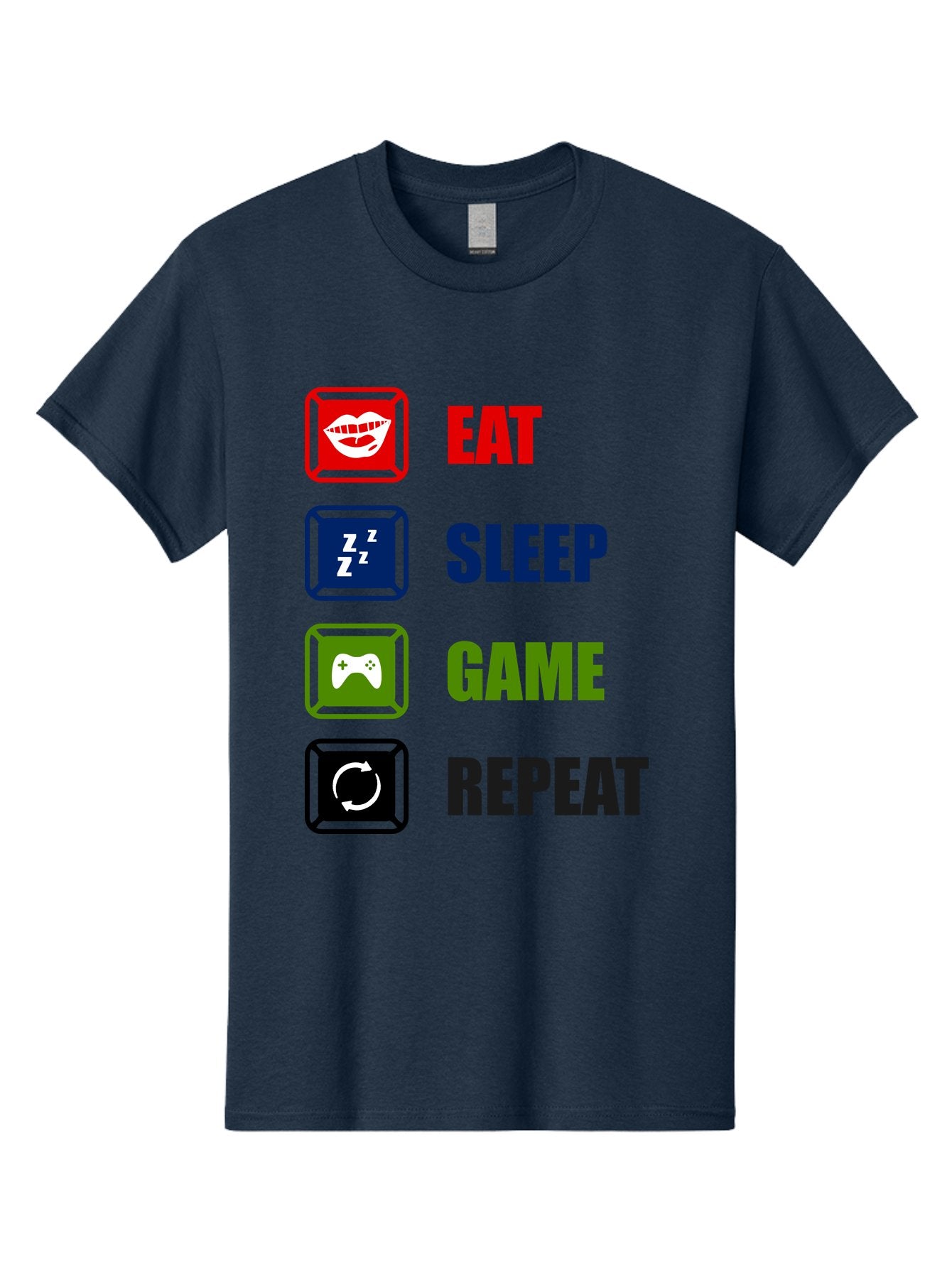 Eat-Sleep-Game-Repeat Men'S Graphic Tee, 100% Cotton, Comfortable Casual Summer Wear, Machine Washable, Gamer Lifestyle, Video Game Culture, Gaming Habits, Eat, Sleep, Game, Repeat, Gaming Community, Gamer Life -  Aaa626 5