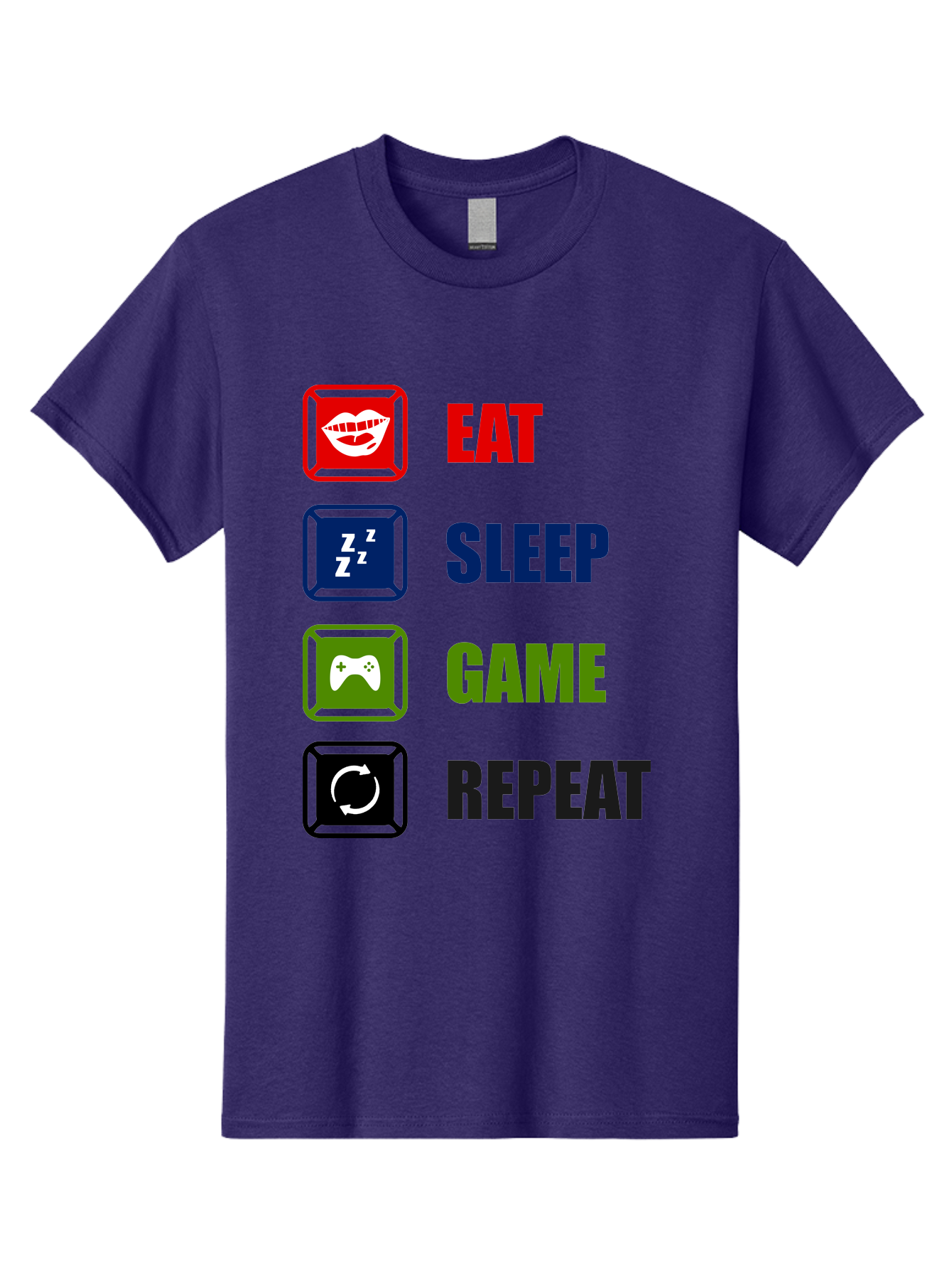 Eat-Sleep-Game-Repeat Men'S Graphic Tee, 100% Cotton, Comfortable Casual Summer Wear, Machine Washable, Gamer Lifestyle, Video Game Culture, Gaming Habits, Eat, Sleep, Game, Repeat, Gaming Community, Gamer Life -  Aaa626 21