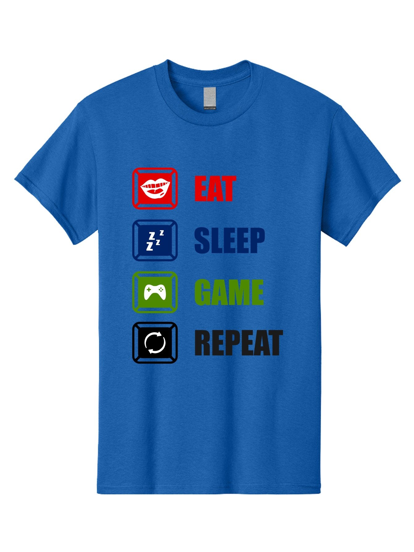 Eat-Sleep-Game-Repeat Men'S Graphic Tee, 100% Cotton, Comfortable Casual Summer Wear, Machine Washable, Gamer Lifestyle, Video Game Culture, Gaming Habits, Eat, Sleep, Game, Repeat, Gaming Community, Gamer Life -  Aaa626 8