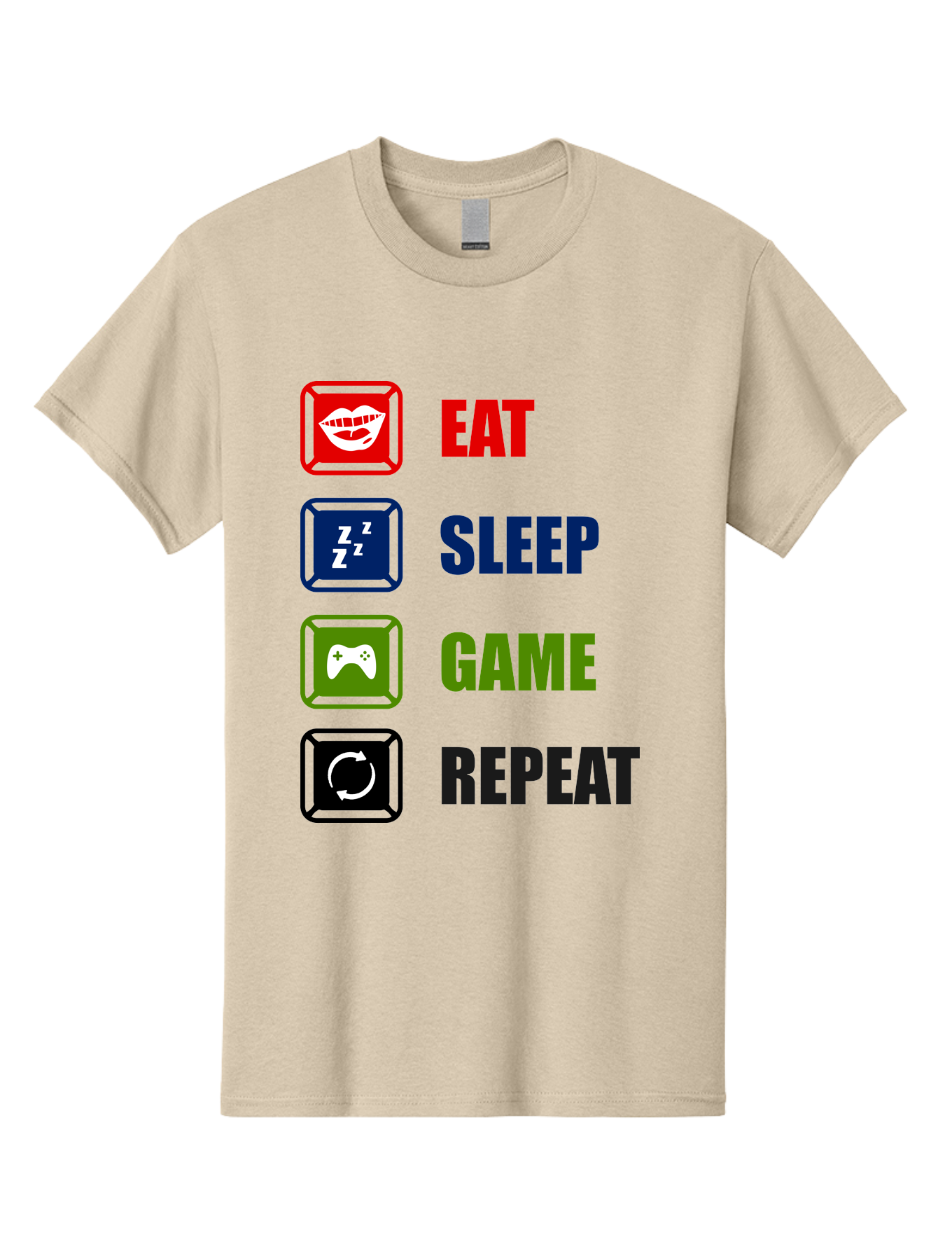 Eat-Sleep-Game-Repeat Men'S Graphic Tee, 100% Cotton, Comfortable Casual Summer Wear, Machine Washable, Gamer Lifestyle, Video Game Culture, Gaming Habits, Eat, Sleep, Game, Repeat, Gaming Community, Gamer Life -  Aaa626 27
