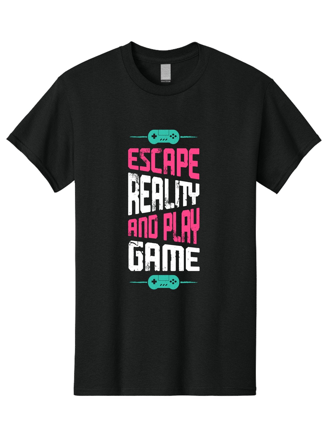Escape-Reality-And-Play-Game Men'S Graphic Tee, 100% Cotton, Comfortable Casual Summer Wear, Machine Washable, Escape Reality, Play Game, Immersive Gaming Experience, Escape Room Theme, Gaming Advertisement, Interactive Entertainment, -  Aaa627 4
