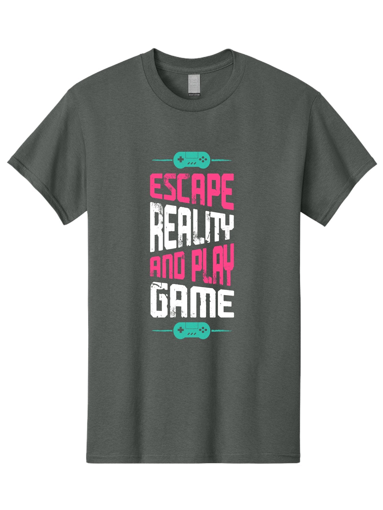 Escape-Reality-And-Play-Game Men'S Graphic Tee, 100% Cotton, Comfortable Casual Summer Wear, Machine Washable, Escape Reality, Play Game, Immersive Gaming Experience, Escape Room Theme, Gaming Advertisement, Interactive Entertainment, -  Aaa627 8