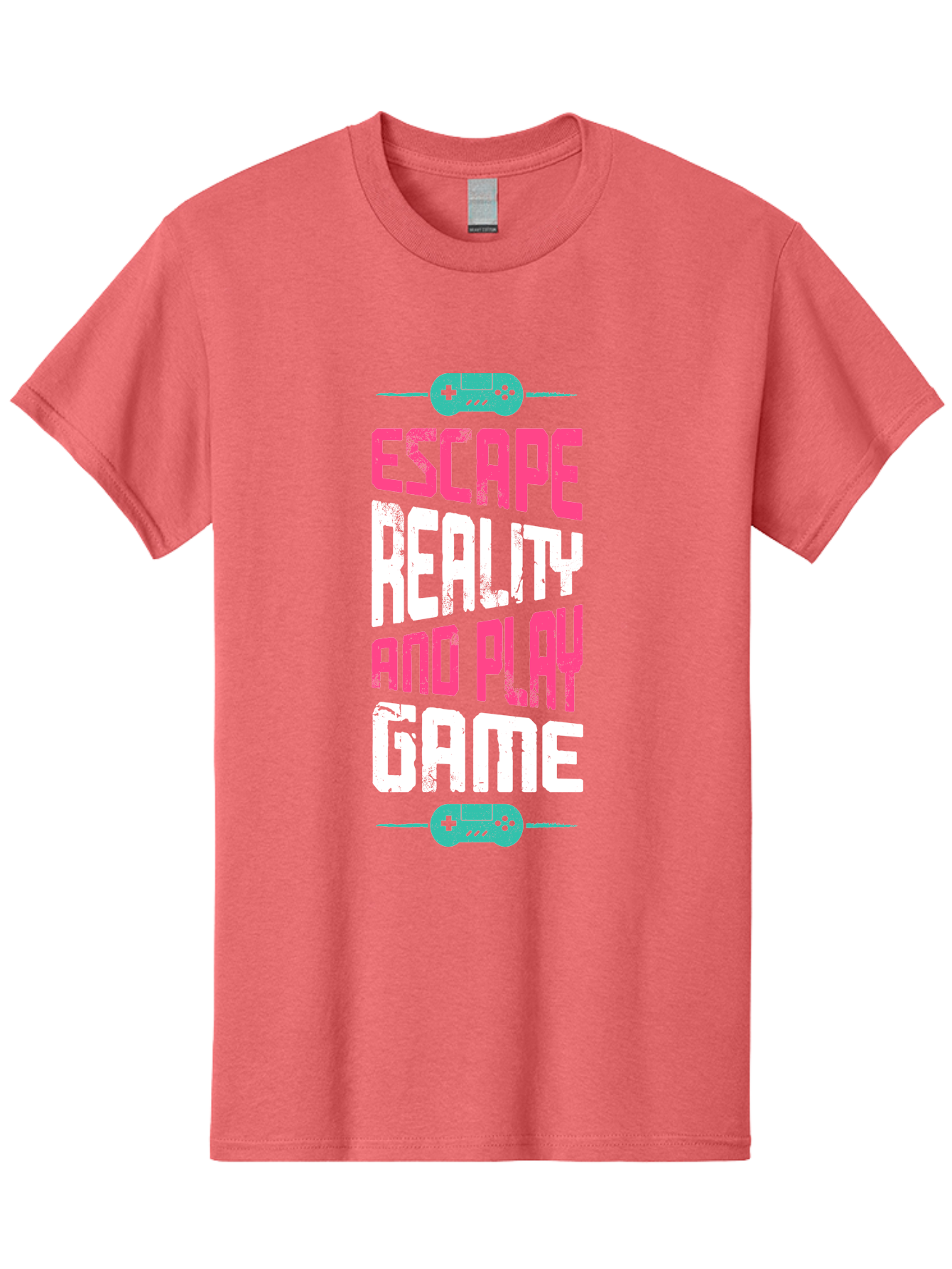 Escape-Reality-And-Play-Game Men'S Graphic Tee, 100% Cotton, Comfortable Casual Summer Wear, Machine Washable, Escape Reality, Play Game, Immersive Gaming Experience, Escape Room Theme, Gaming Advertisement, Interactive Entertainment, -  Aaa627 5