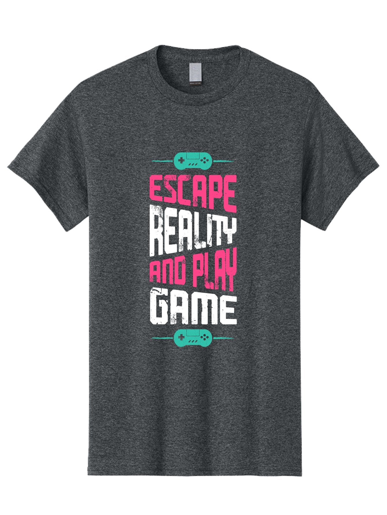 Escape-Reality-And-Play-Game Men'S Graphic Tee, 100% Cotton, Comfortable Casual Summer Wear, Machine Washable, Escape Reality, Play Game, Immersive Gaming Experience, Escape Room Theme, Gaming Advertisement, Interactive Entertainment, -  Aaa627 11