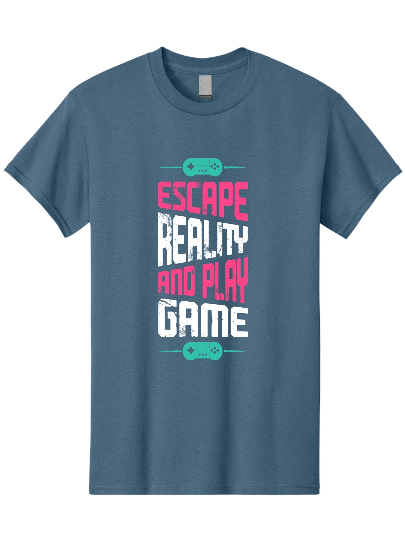 Escape-Reality-And-Play-Game Men'S Graphic Tee, 100% Cotton, Comfortable Casual Summer Wear, Machine Washable, Escape Reality, Play Game, Immersive Gaming Experience, Escape Room Theme, Gaming Advertisement, Interactive Entertainment, -  Aaa627 15