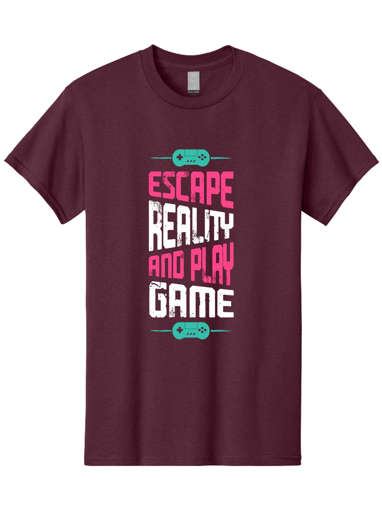 Escape-Reality-And-Play-Game Men'S Graphic Tee, 100% Cotton, Comfortable Casual Summer Wear, Machine Washable, Escape Reality, Play Game, Immersive Gaming Experience, Escape Room Theme, Gaming Advertisement, Interactive Entertainment, -  Aaa627 6