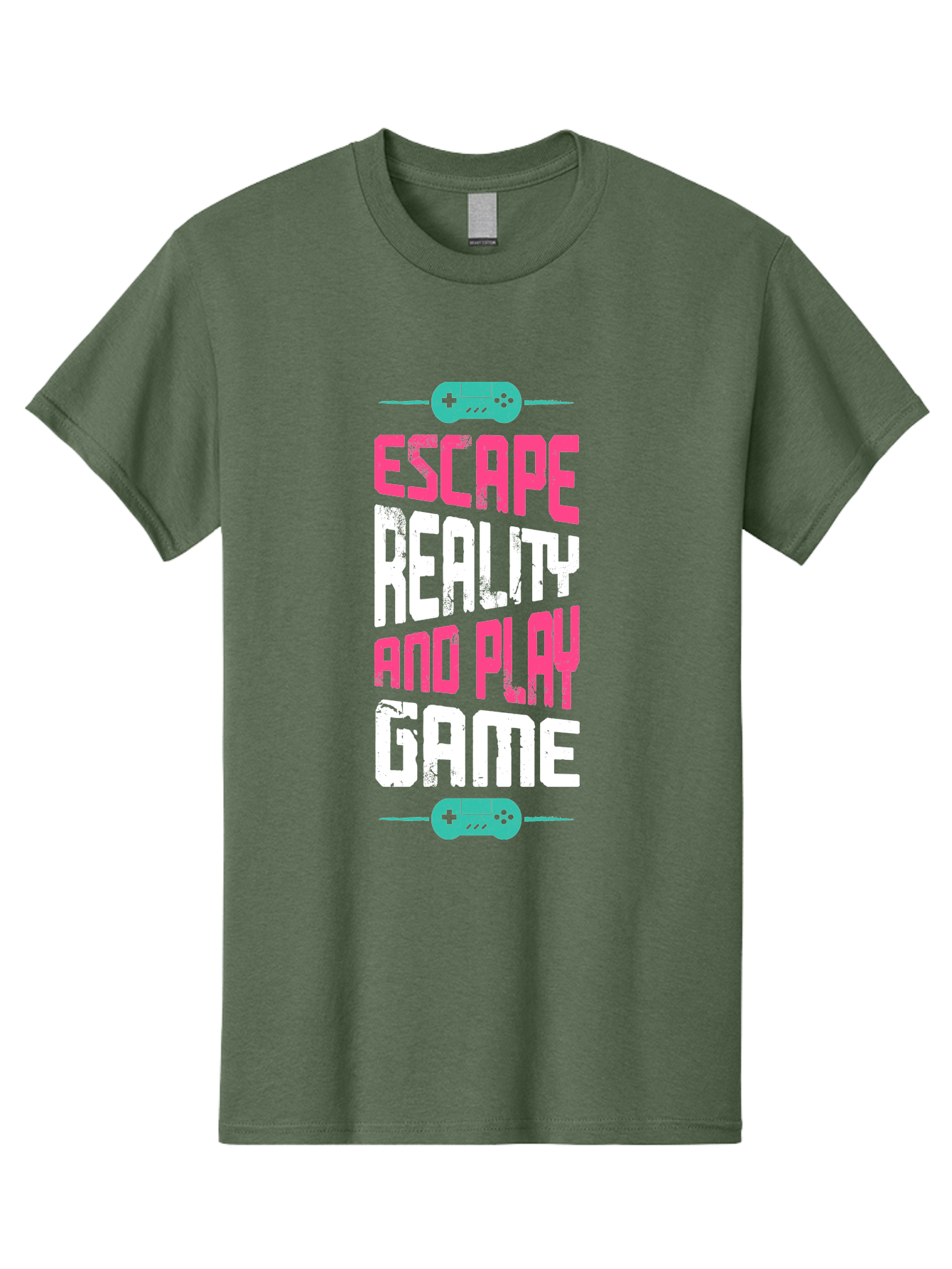 Escape-Reality-And-Play-Game Men'S Graphic Tee, 100% Cotton, Comfortable Casual Summer Wear, Machine Washable, Escape Reality, Play Game, Immersive Gaming Experience, Escape Room Theme, Gaming Advertisement, Interactive Entertainment, -  Aaa627 15