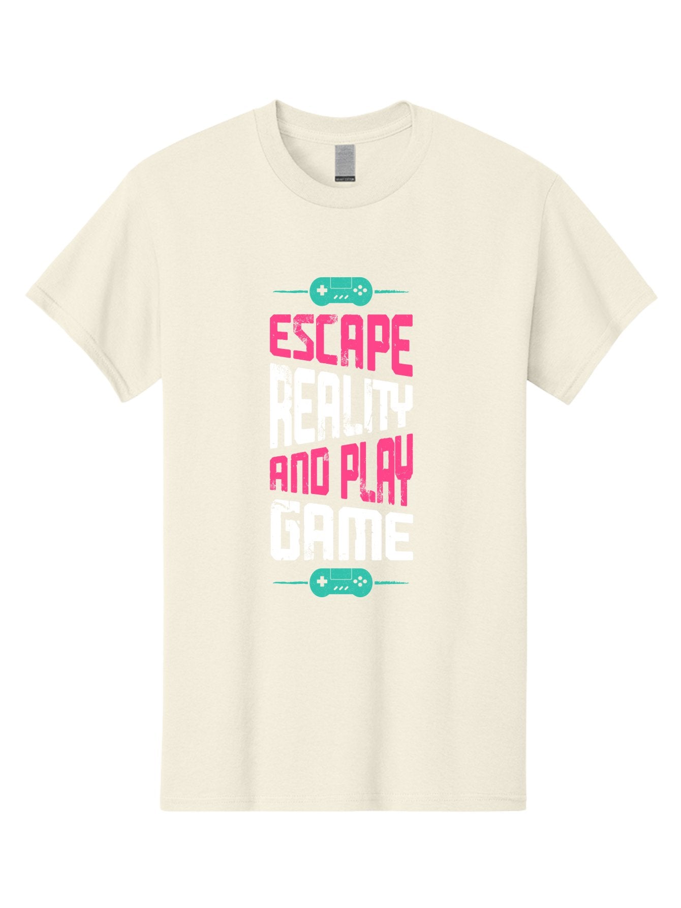 Escape-Reality-And-Play-Game Men'S Graphic Tee, 100% Cotton, Comfortable Casual Summer Wear, Machine Washable, Escape Reality, Play Game, Immersive Gaming Experience, Escape Room Theme, Gaming Advertisement, Interactive Entertainment, -  Aaa627 10