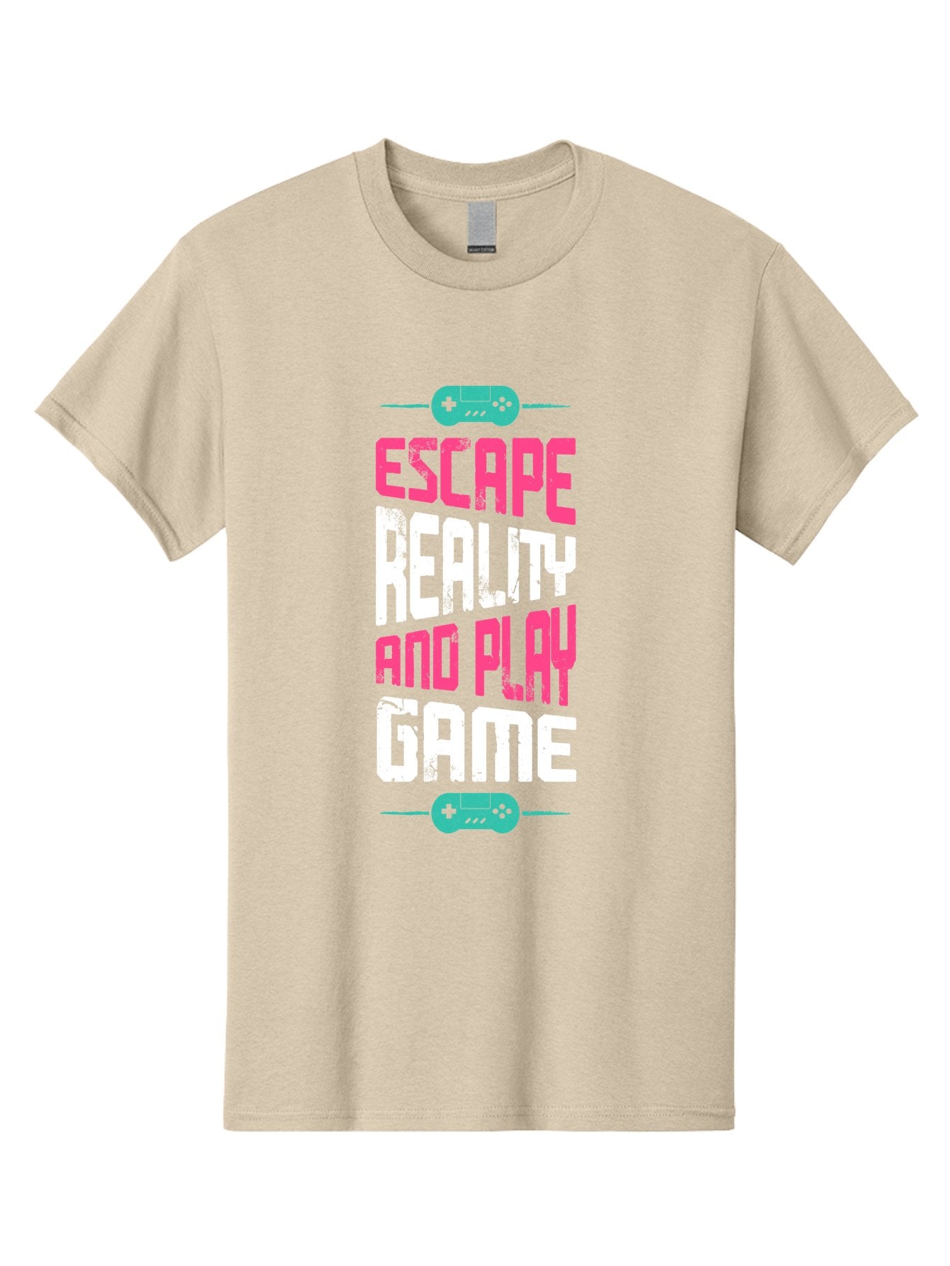 Escape-Reality-And-Play-Game Men'S Graphic Tee, 100% Cotton, Comfortable Casual Summer Wear, Machine Washable, Escape Reality, Play Game, Immersive Gaming Experience, Escape Room Theme, Gaming Advertisement, Interactive Entertainment, -  Aaa627 7