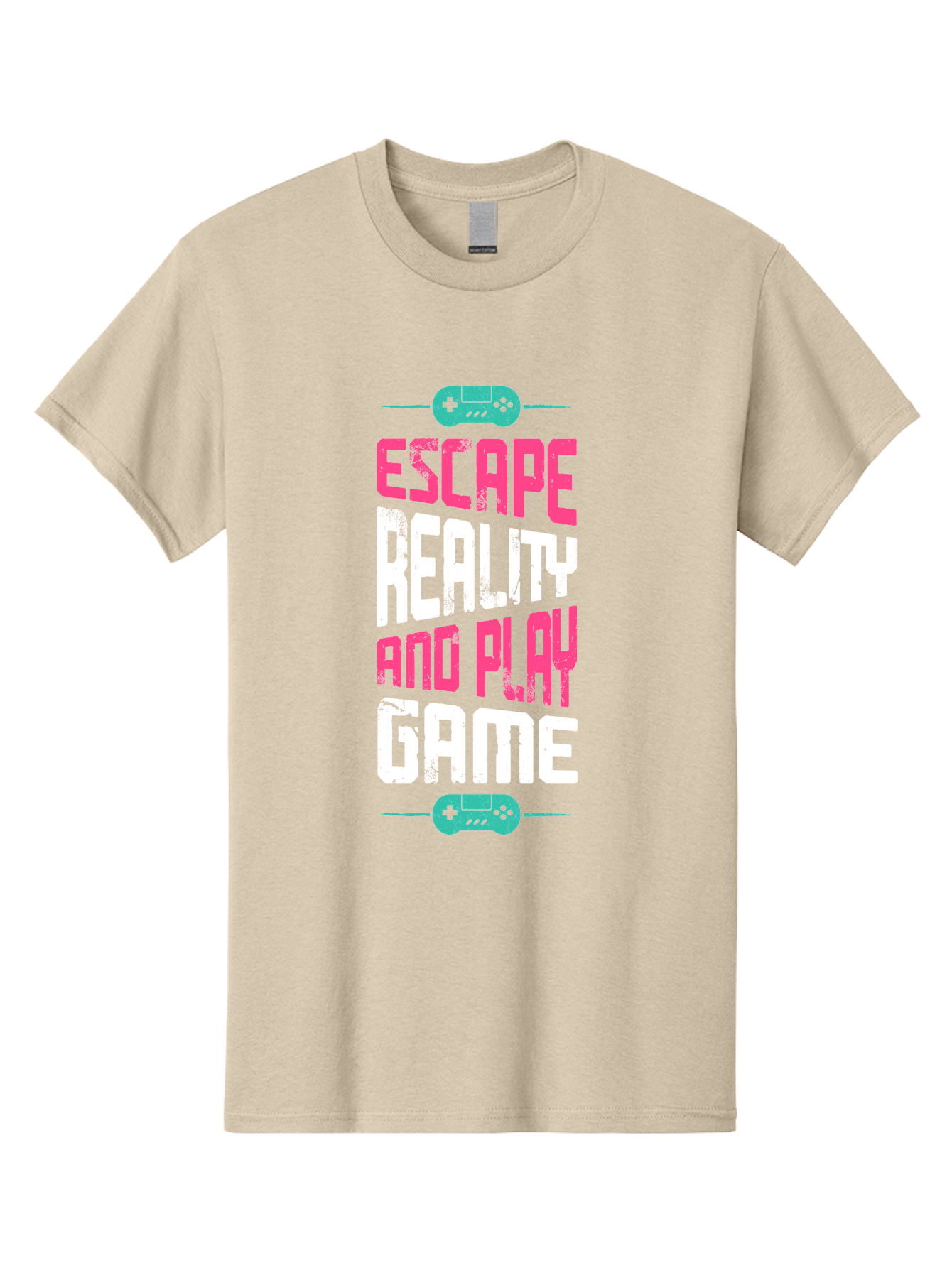 Escape-Reality-And-Play-Game Men'S Graphic Tee, 100% Cotton, Comfortable Casual Summer Wear, Machine Washable, Escape Reality, Play Game, Immersive Gaming Experience, Escape Room Theme, Gaming Advertisement, Interactive Entertainment, -  Aaa627 27