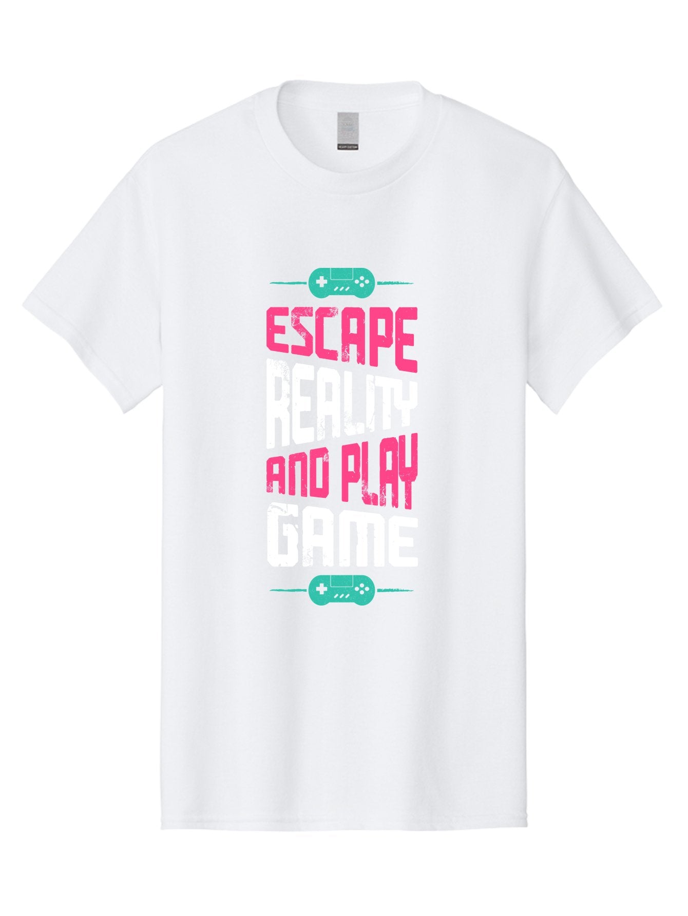 Escape-Reality-And-Play-Game Men'S Graphic Tee, 100% Cotton, Comfortable Casual Summer Wear, Machine Washable, Escape Reality, Play Game, Immersive Gaming Experience, Escape Room Theme, Gaming Advertisement, Interactive Entertainment, -  Aaa627 13