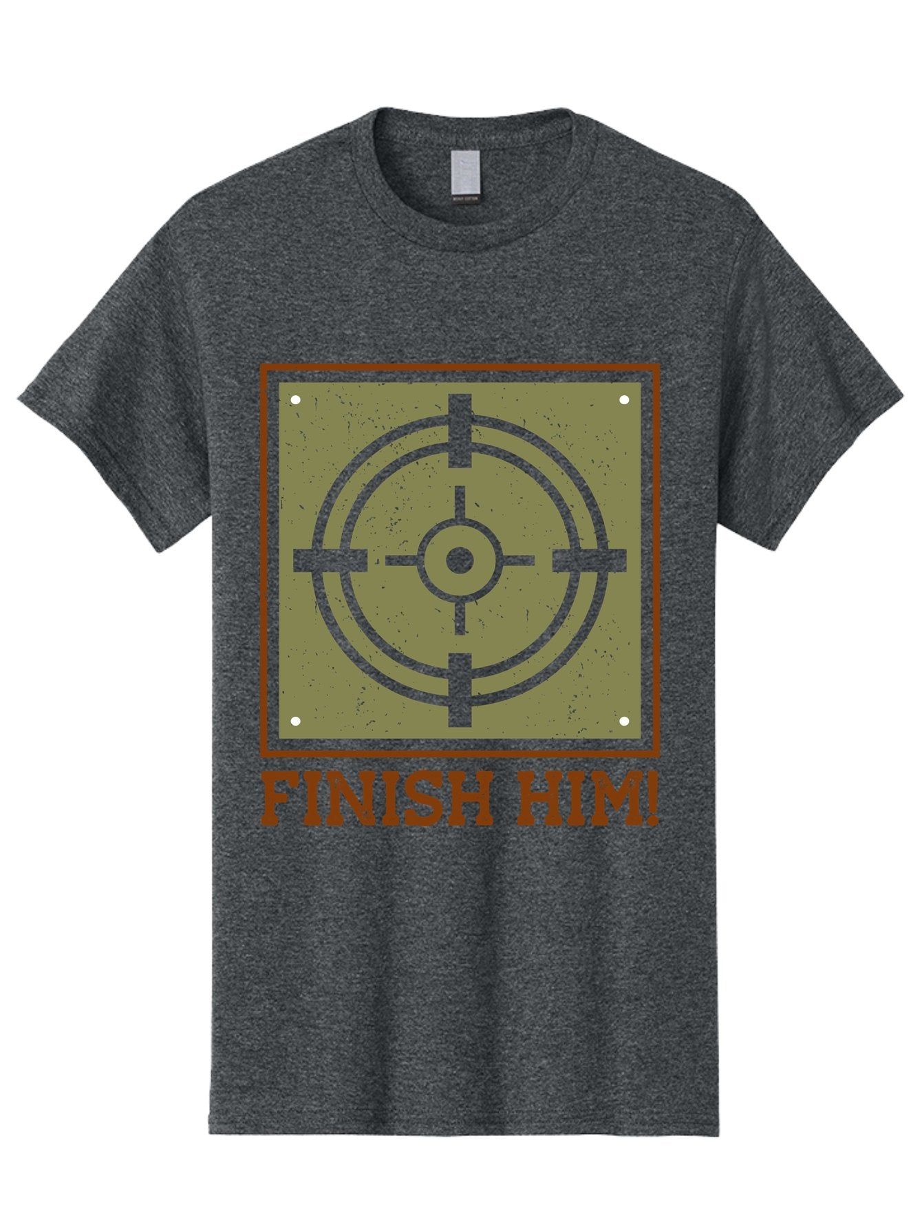 Finish-Him-Target Men'S Graphic Tee, 100% Cotton, Comfortable Casual Summer Wear, Machine Washable, Target Symbol, Bullseye, Combat Graphics, Finishing Move, Video Game Graphics, Intense Action, Fighting Games -  Aaa629 10