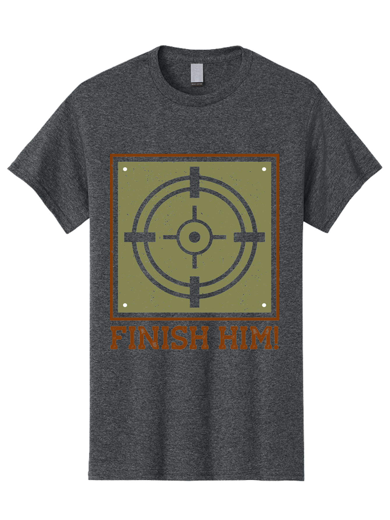 Finish-Him-Target Men'S Graphic Tee, 100% Cotton, Comfortable Casual Summer Wear, Machine Washable, Target Symbol, Bullseye, Combat Graphics, Finishing Move, Video Game Graphics, Intense Action, Fighting Games -  Aaa629 7