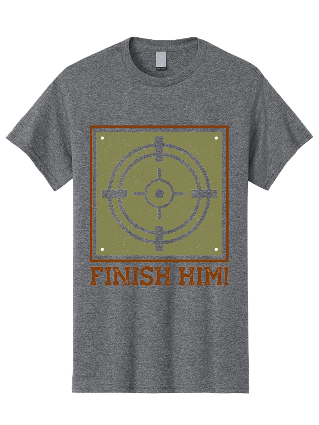 Finish-Him-Target Men'S Graphic Tee, 100% Cotton, Comfortable Casual Summer Wear, Machine Washable, Target Symbol, Bullseye, Combat Graphics, Finishing Move, Video Game Graphics, Intense Action, Fighting Games -  Aaa629 9