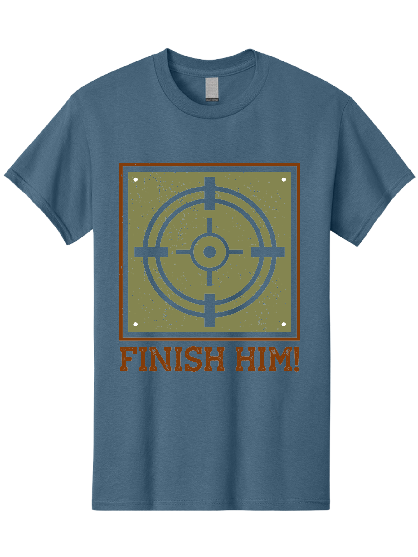 Finish-Him-Target Men'S Graphic Tee, 100% Cotton, Comfortable Casual Summer Wear, Machine Washable, Target Symbol, Bullseye, Combat Graphics, Finishing Move, Video Game Graphics, Intense Action, Fighting Games -  Aaa629 11