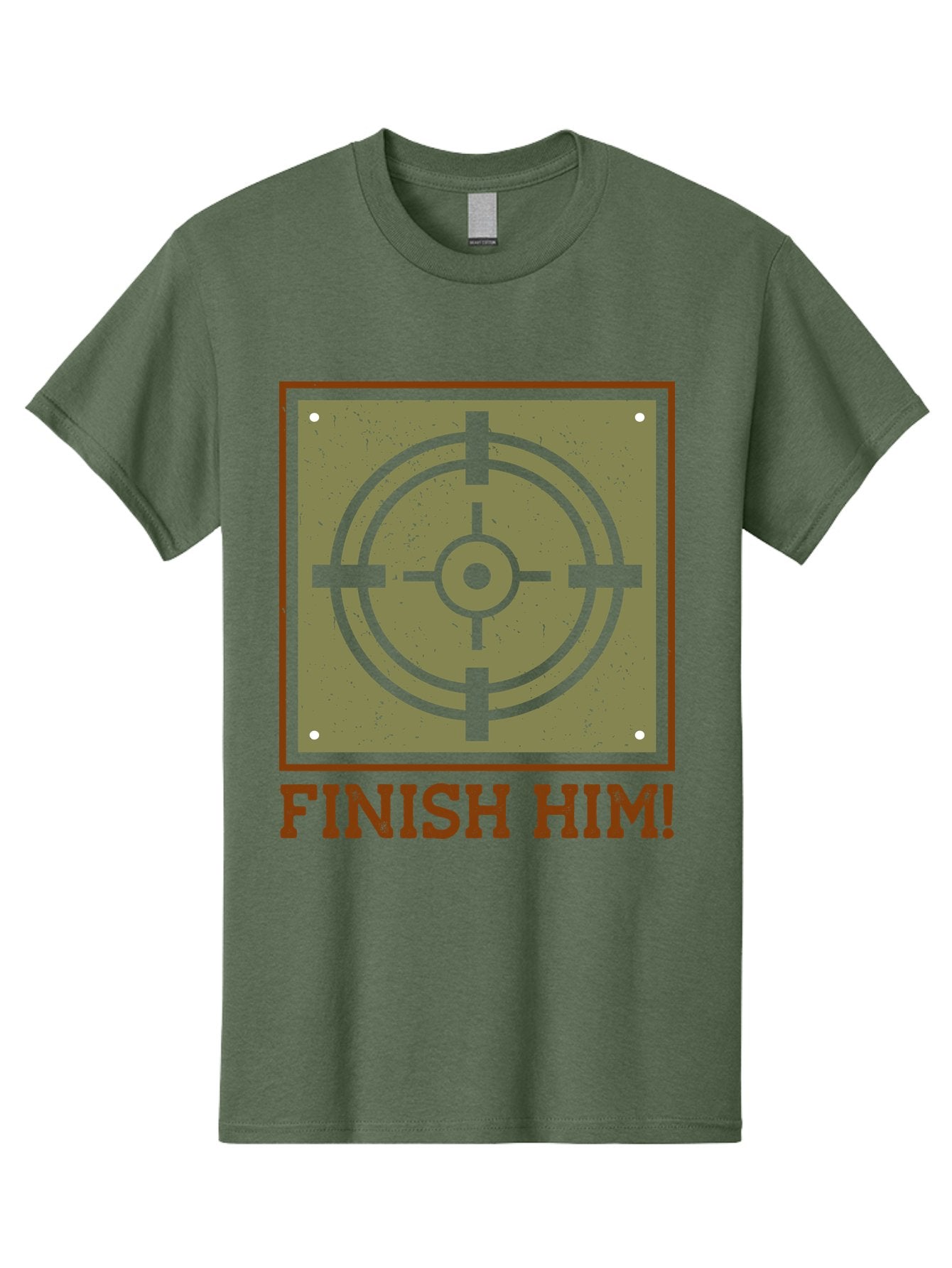 Finish-Him-Target Men'S Graphic Tee, 100% Cotton, Comfortable Casual Summer Wear, Machine Washable, Target Symbol, Bullseye, Combat Graphics, Finishing Move, Video Game Graphics, Intense Action, Fighting Games -  Aaa629 5