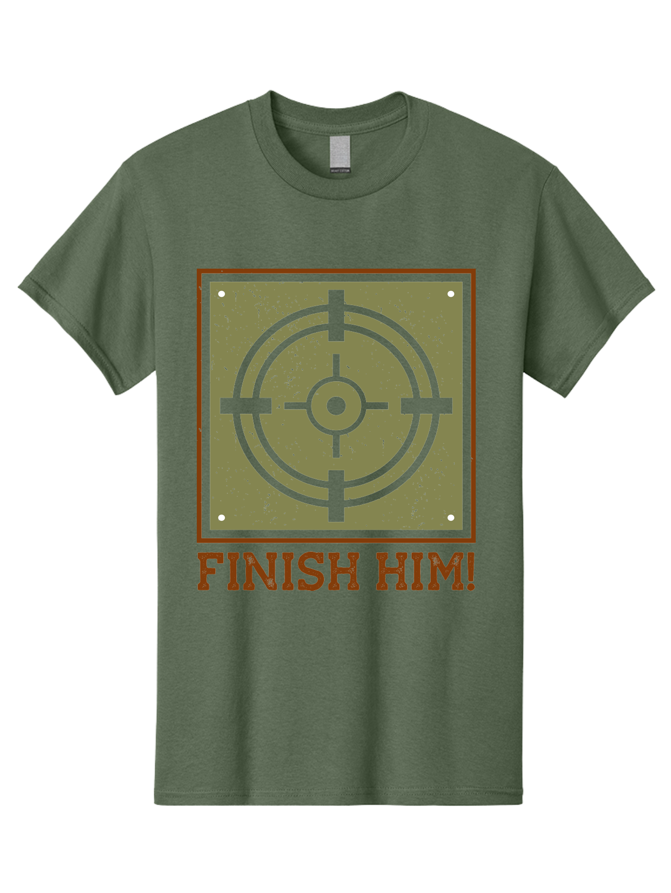 Finish-Him-Target Men'S Graphic Tee, 100% Cotton, Comfortable Casual Summer Wear, Machine Washable, Target Symbol, Bullseye, Combat Graphics, Finishing Move, Video Game Graphics, Intense Action, Fighting Games -  Aaa629 15
