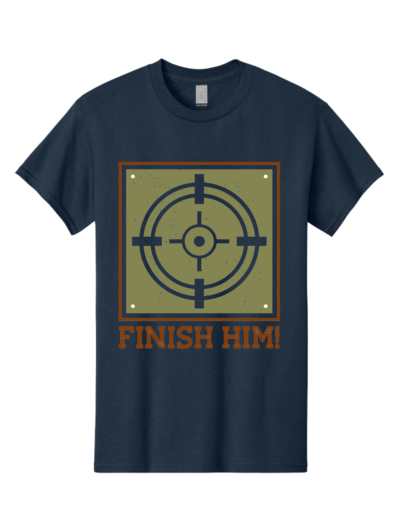 Finish-Him-Target Men'S Graphic Tee, 100% Cotton, Comfortable Casual Summer Wear, Machine Washable, Target Symbol, Bullseye, Combat Graphics, Finishing Move, Video Game Graphics, Intense Action, Fighting Games -  Aaa629 19