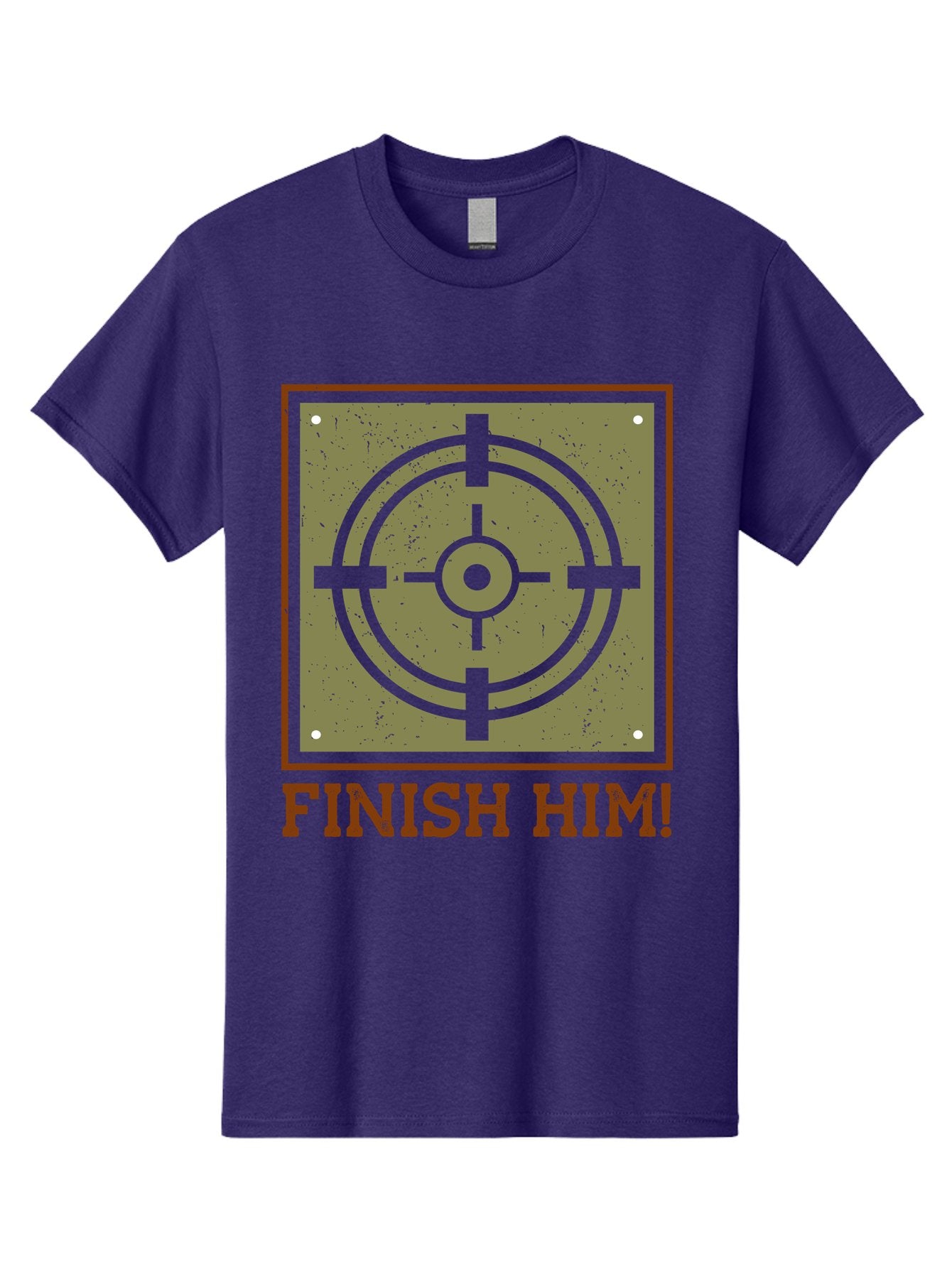 Finish-Him-Target Men'S Graphic Tee, 100% Cotton, Comfortable Casual Summer Wear, Machine Washable, Target Symbol, Bullseye, Combat Graphics, Finishing Move, Video Game Graphics, Intense Action, Fighting Games -  Aaa629 14