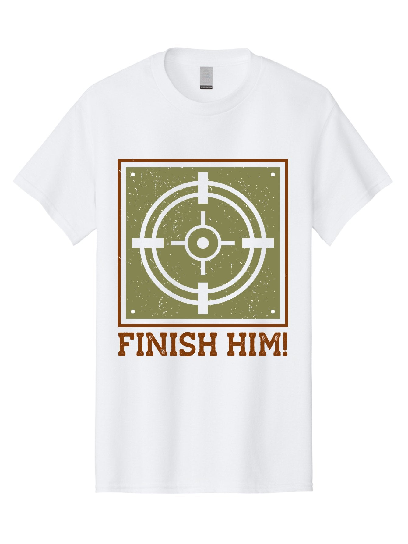 Finish-Him-Target Men'S Graphic Tee, 100% Cotton, Comfortable Casual Summer Wear, Machine Washable, Target Symbol, Bullseye, Combat Graphics, Finishing Move, Video Game Graphics, Intense Action, Fighting Games -  Aaa629 3