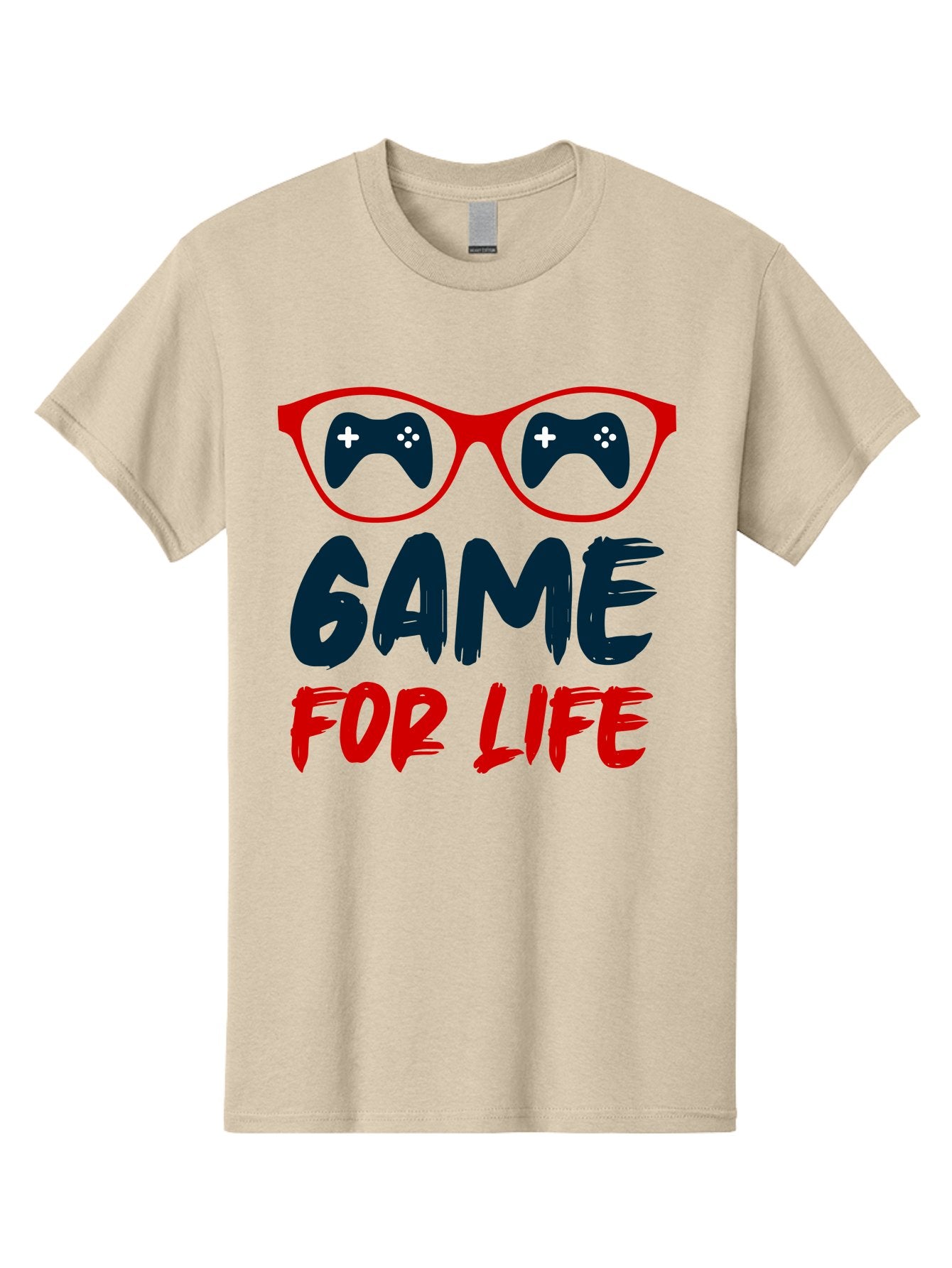 Game-For-Life Men'S Graphic Tee, 100% Cotton, Comfortable Casual Summer Wear, Machine Washable, Gaming Culture, Game Controllers, Video Games, Gamer Lifestyle, Game For Life, Gaming Community, Fun, Entertainment, Red Glasses -  Aaa630 10