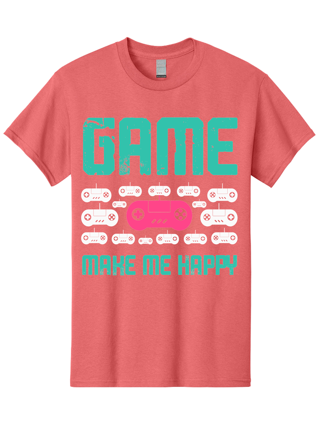 Game-Make-Me-Happy Men'S Graphic Tee, 100% Cotton, Comfortable Casual Summer Wear, Machine Washable, Gaming Controller, Gamepad, Video Games, Gaming Accessories, Positive Vibes, Happiness, Gaming, Make Me Happy -  Aaa631 27