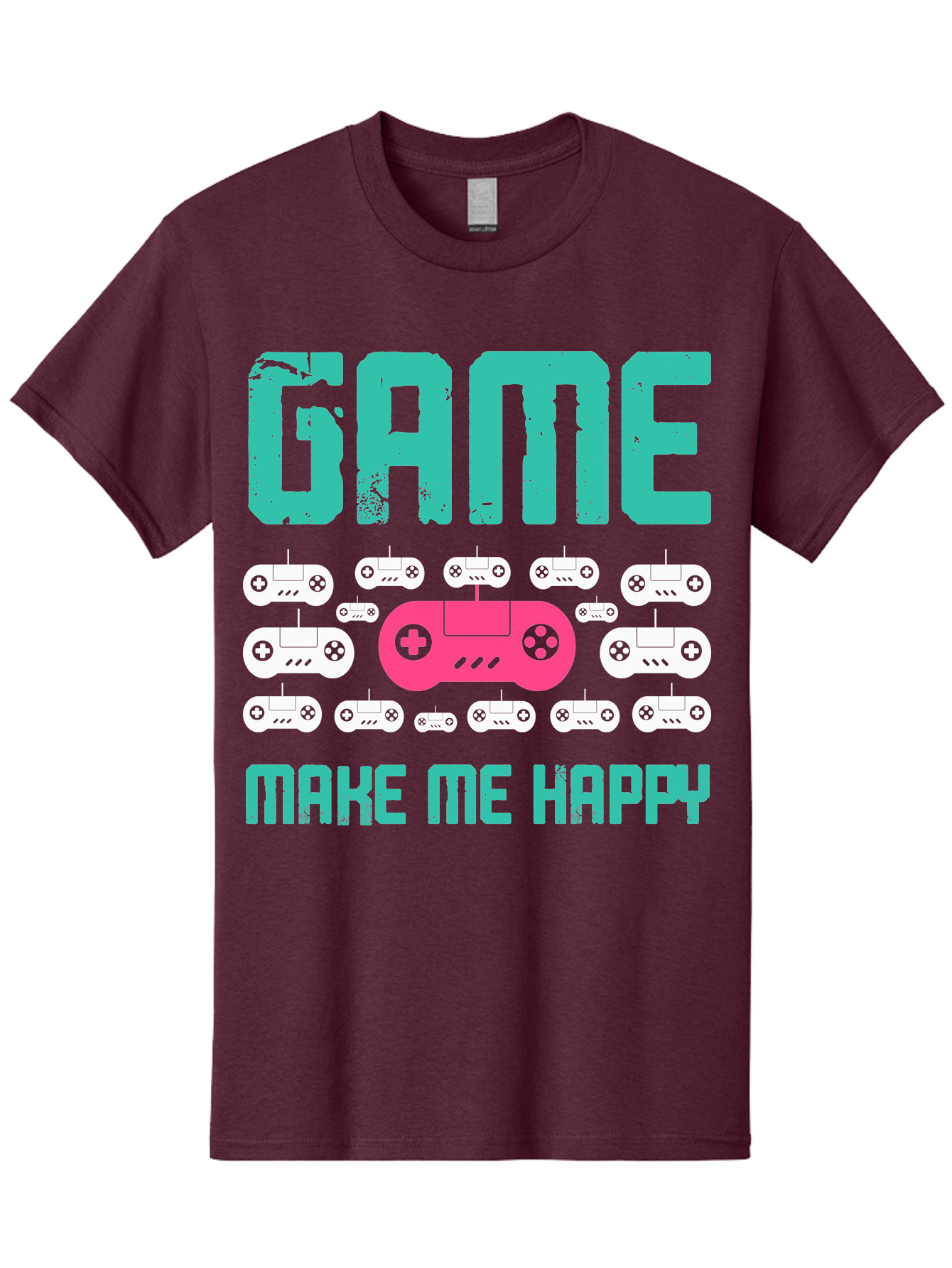 Game-Make-Me-Happy Men'S Graphic Tee, 100% Cotton, Comfortable Casual Summer Wear, Machine Washable, Gaming Controller, Gamepad, Video Games, Gaming Accessories, Positive Vibes, Happiness, Gaming, Make Me Happy -  Aaa631 13