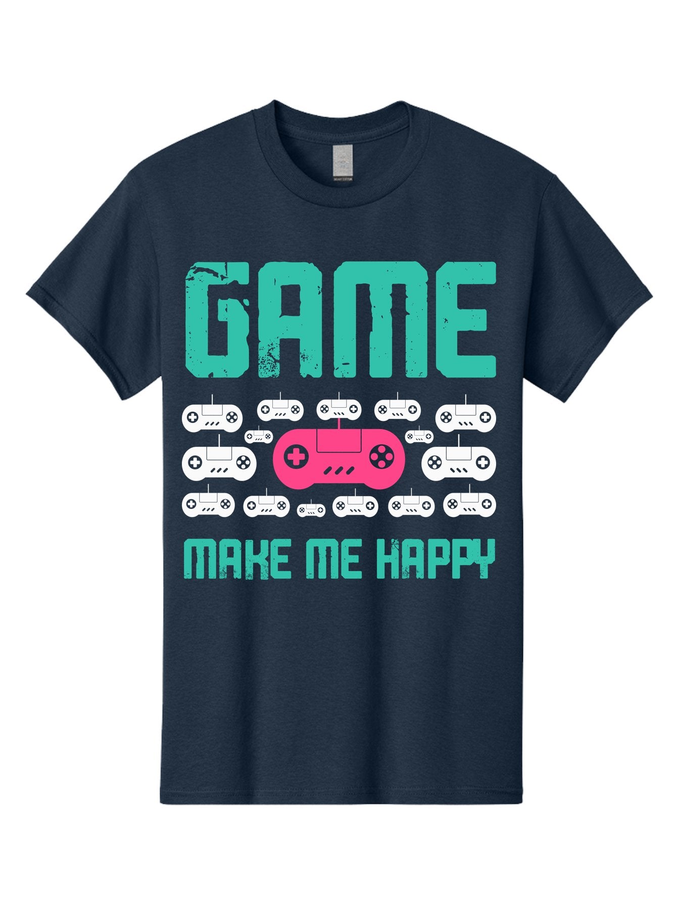 Game-Make-Me-Happy Men'S Graphic Tee, 100% Cotton, Comfortable Casual Summer Wear, Machine Washable, Gaming Controller, Gamepad, Video Games, Gaming Accessories, Positive Vibes, Happiness, Gaming, Make Me Happy -  Aaa631 9
